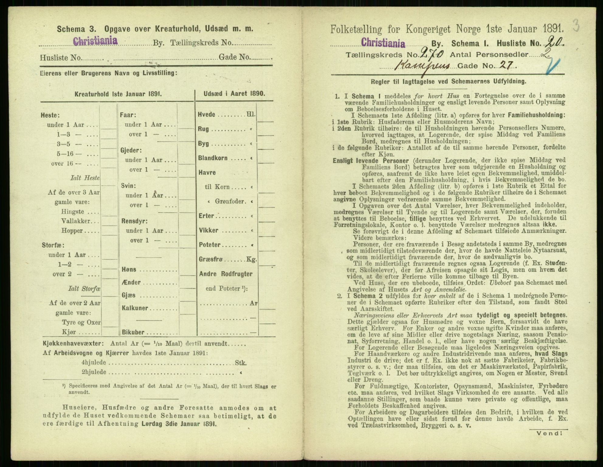 RA, 1891 census for 0301 Kristiania, 1891, p. 164061