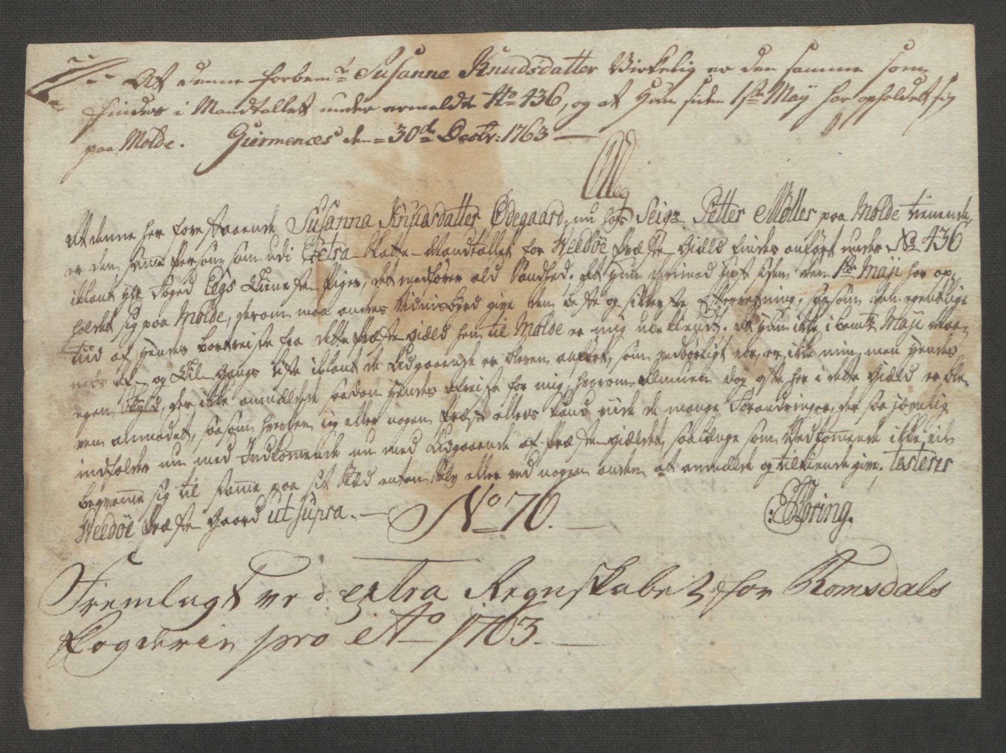 Rentekammeret inntil 1814, Reviderte regnskaper, Fogderegnskap, AV/RA-EA-4092/R55/L3730: Ekstraskatten Romsdal, 1762-1763, p. 533