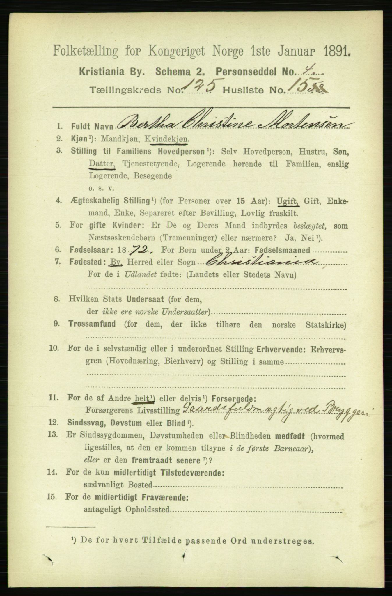 RA, 1891 census for 0301 Kristiania, 1891, p. 67080