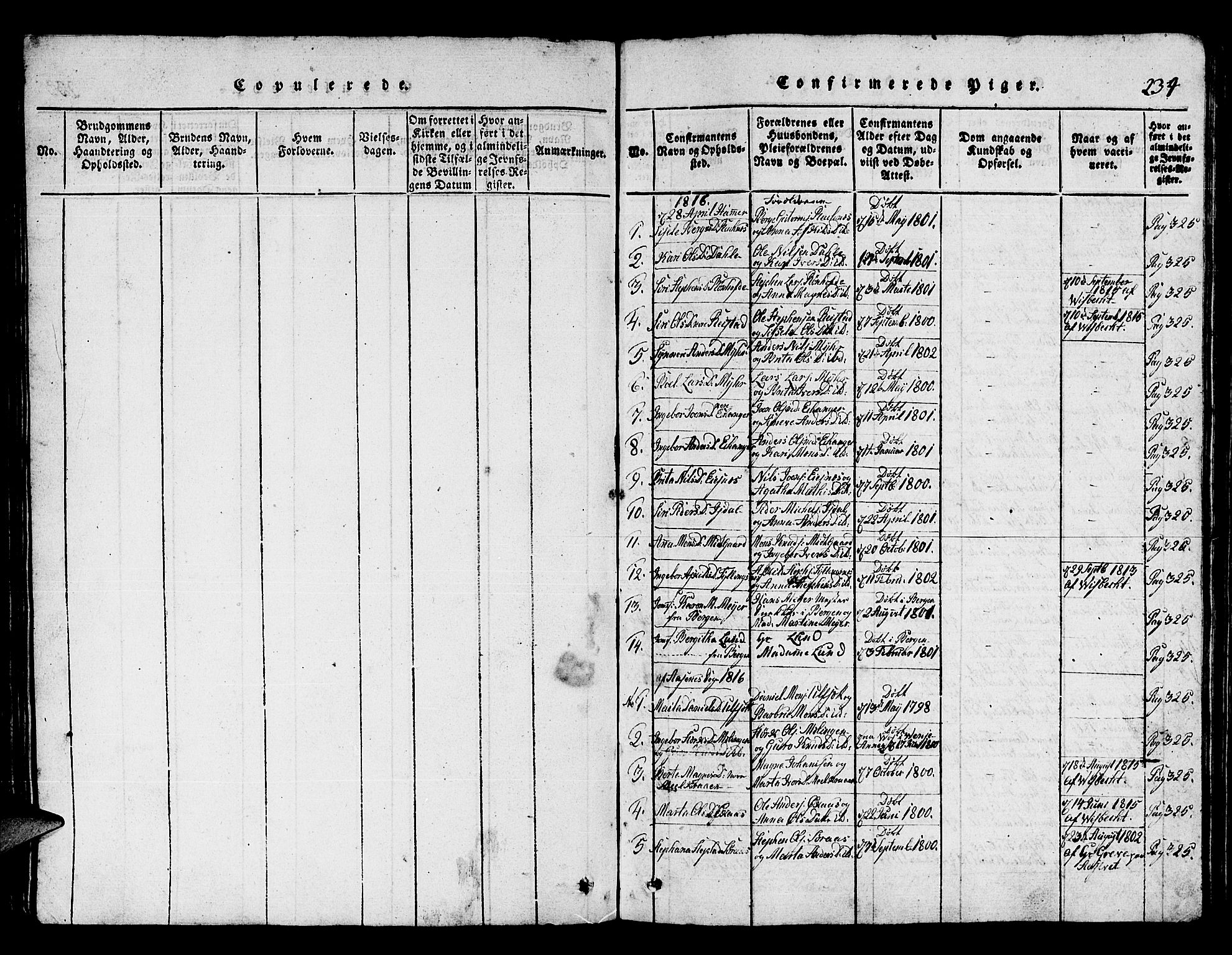 Hamre sokneprestembete, SAB/A-75501/H/Ha/Hab: Parish register (copy) no. A 1, 1816-1826, p. 234