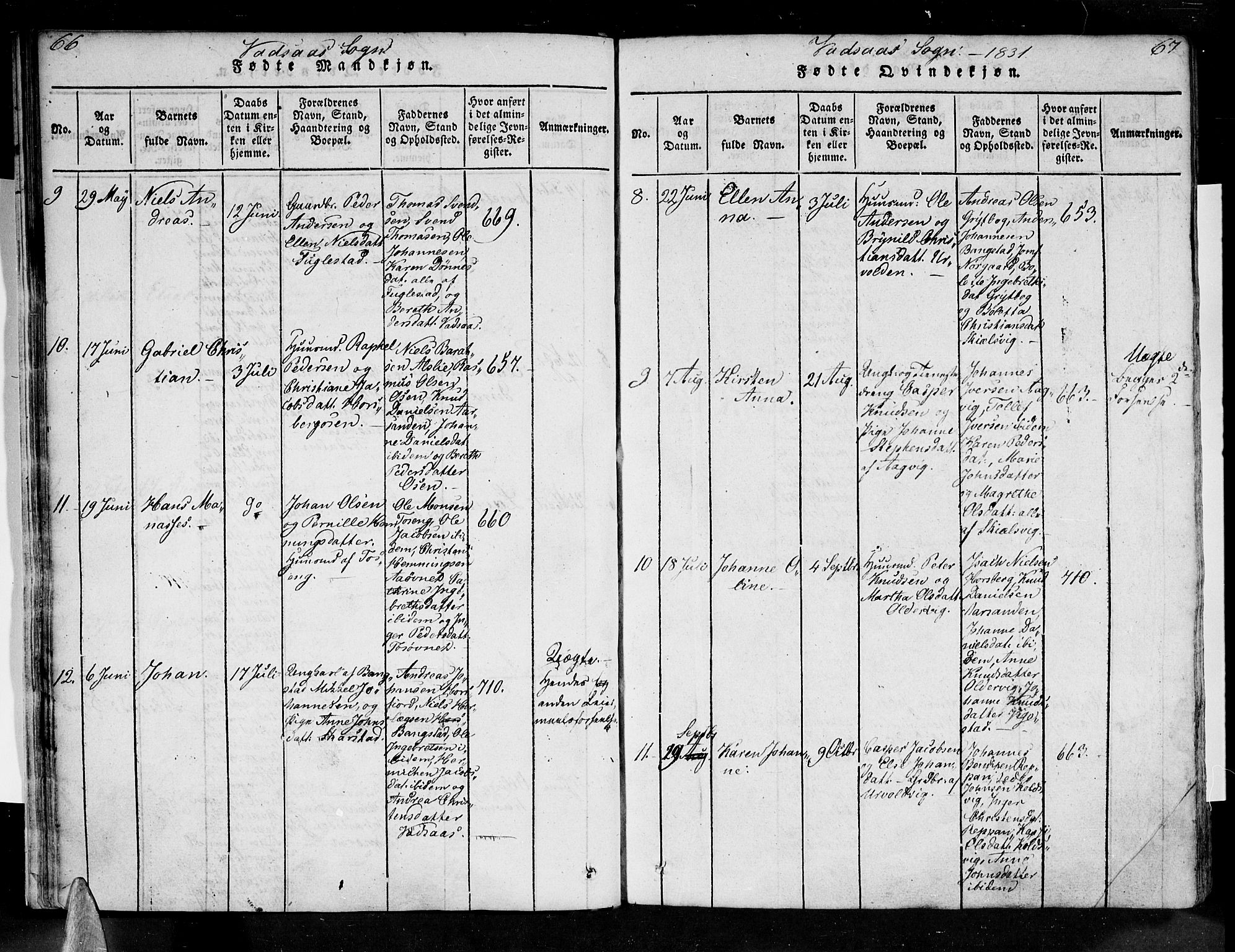 Ministerialprotokoller, klokkerbøker og fødselsregistre - Nordland, AV/SAT-A-1459/810/L0142: Parish register (official) no. 810A06 /1, 1819-1841, p. 66-67