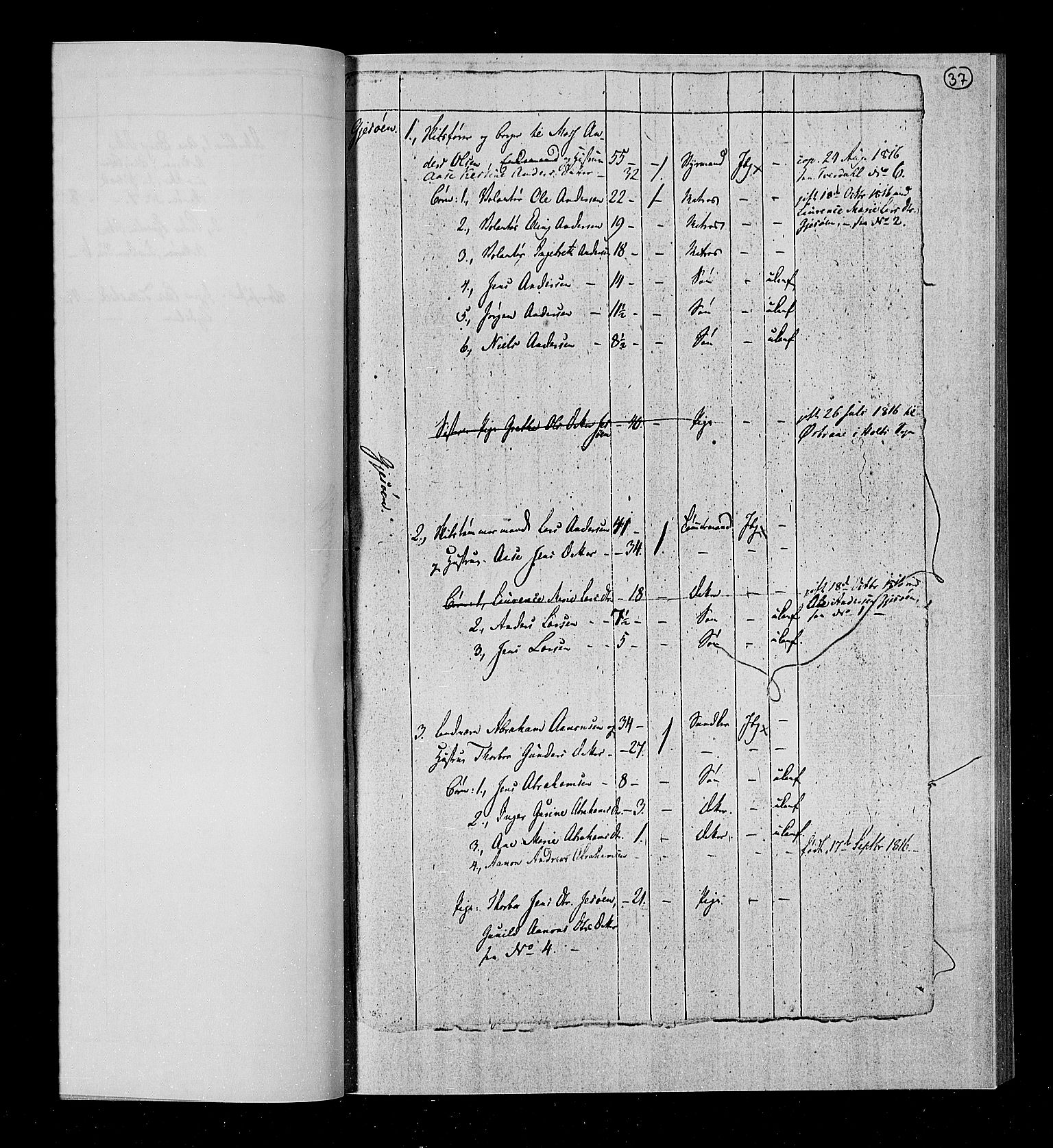 RA, Census 1815, vol. 1b: Dypvåg parish, 1815, p. 39