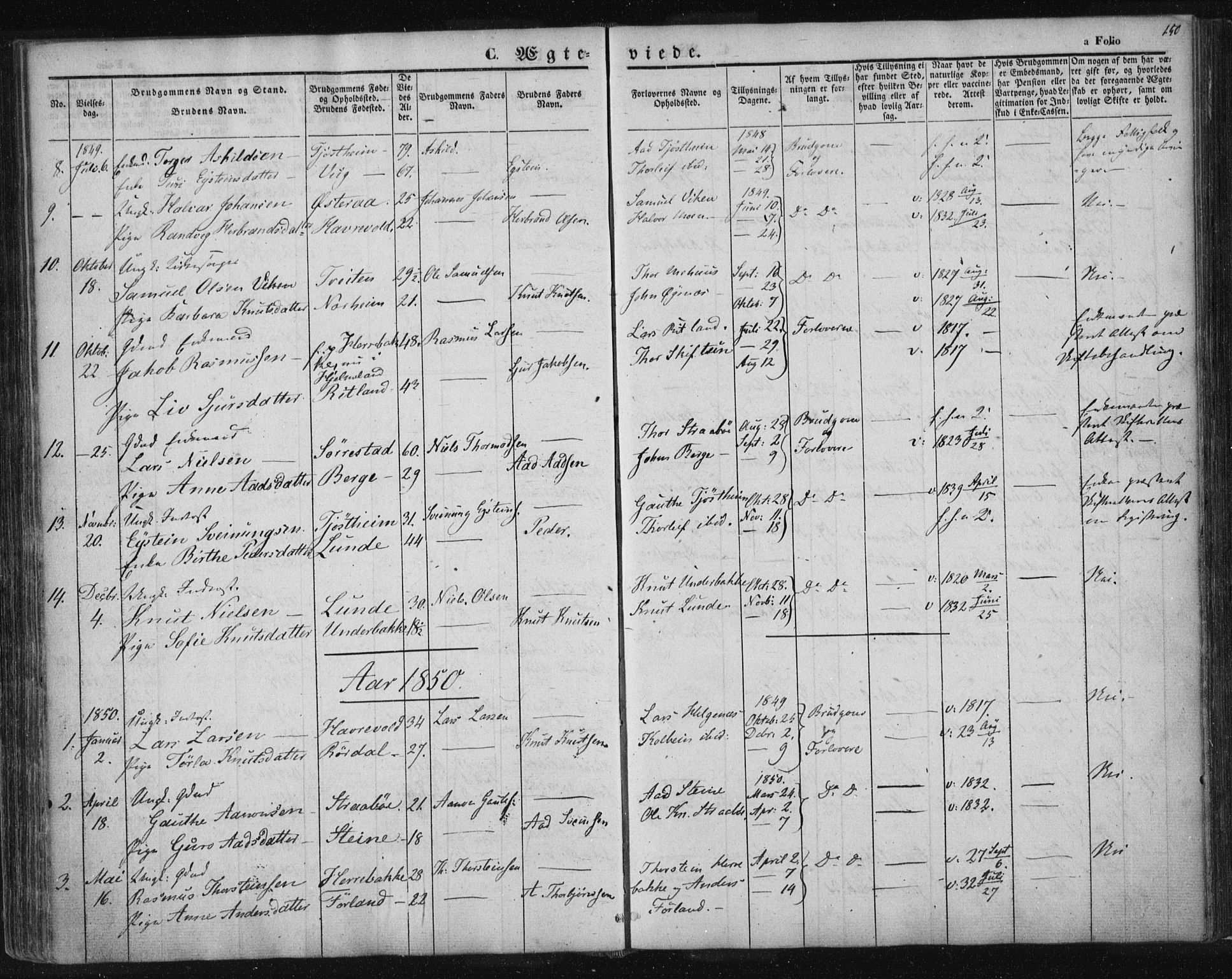 Suldal sokneprestkontor, SAST/A-101845/01/IV/L0008: Parish register (official) no. A 8, 1836-1853, p. 150
