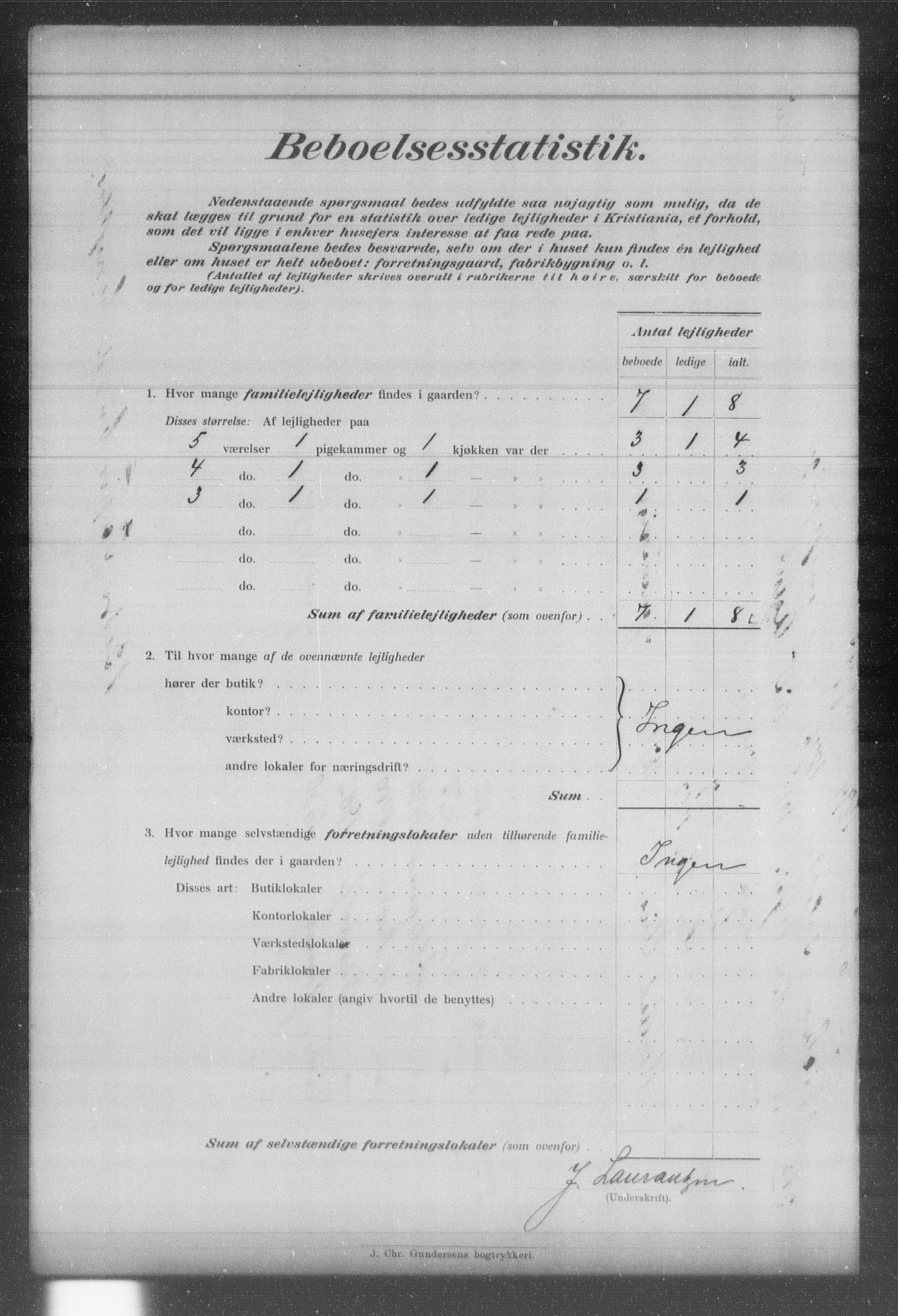 OBA, Municipal Census 1903 for Kristiania, 1903, p. 3740