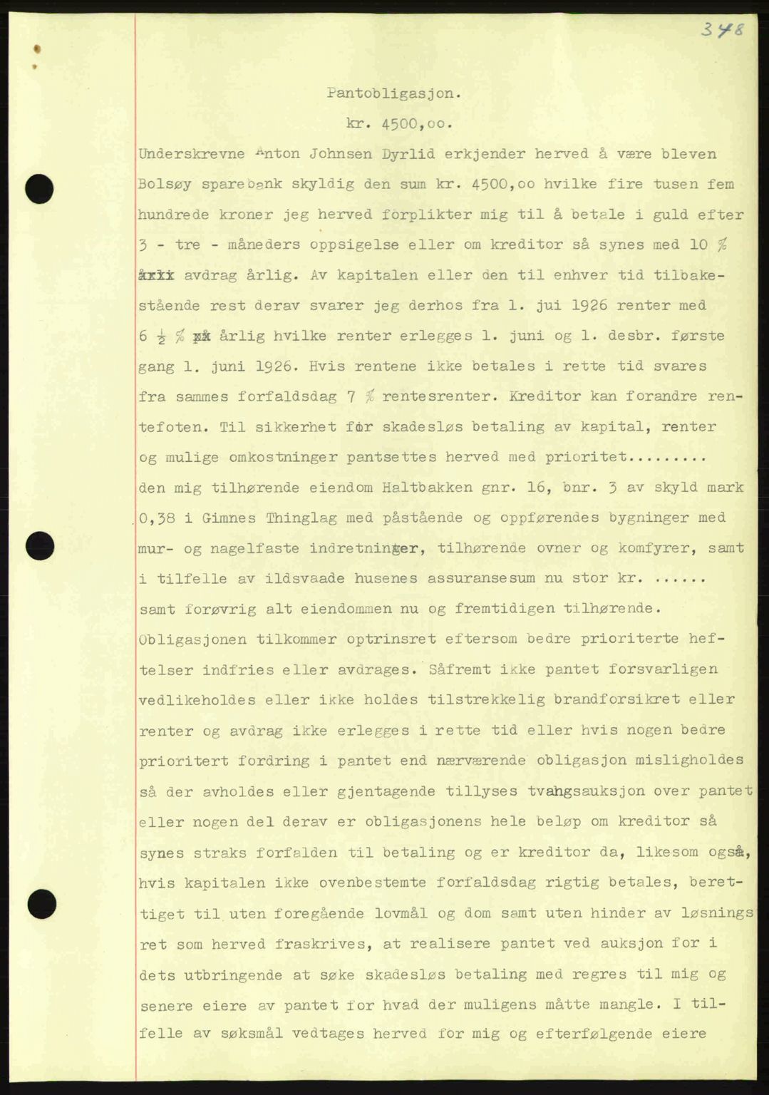 Nordmøre sorenskriveri, AV/SAT-A-4132/1/2/2Ca: Mortgage book no. B87, 1940-1941, Diary no: : 1570/1940