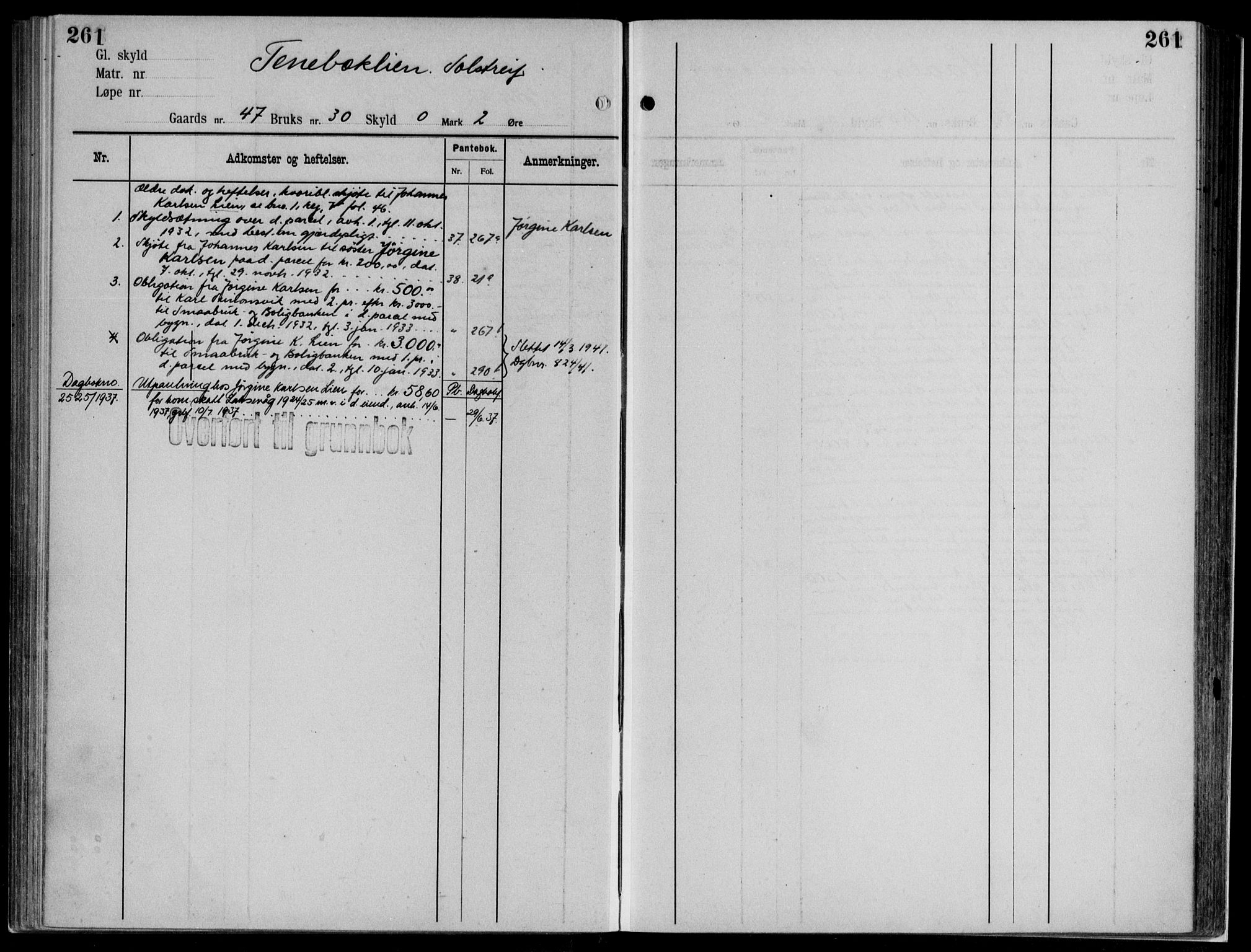Midhordland sorenskriveri, AV/SAB-A-3001/1/G/Ga/Gab/L0112: Mortgage register no. II.A.b.112, p. 261
