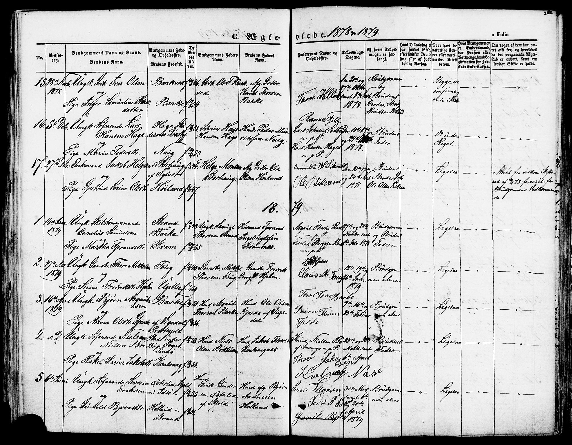 Strand sokneprestkontor, SAST/A-101828/H/Ha/Haa/L0007: Parish register (official) no. A 7, 1855-1881, p. 266