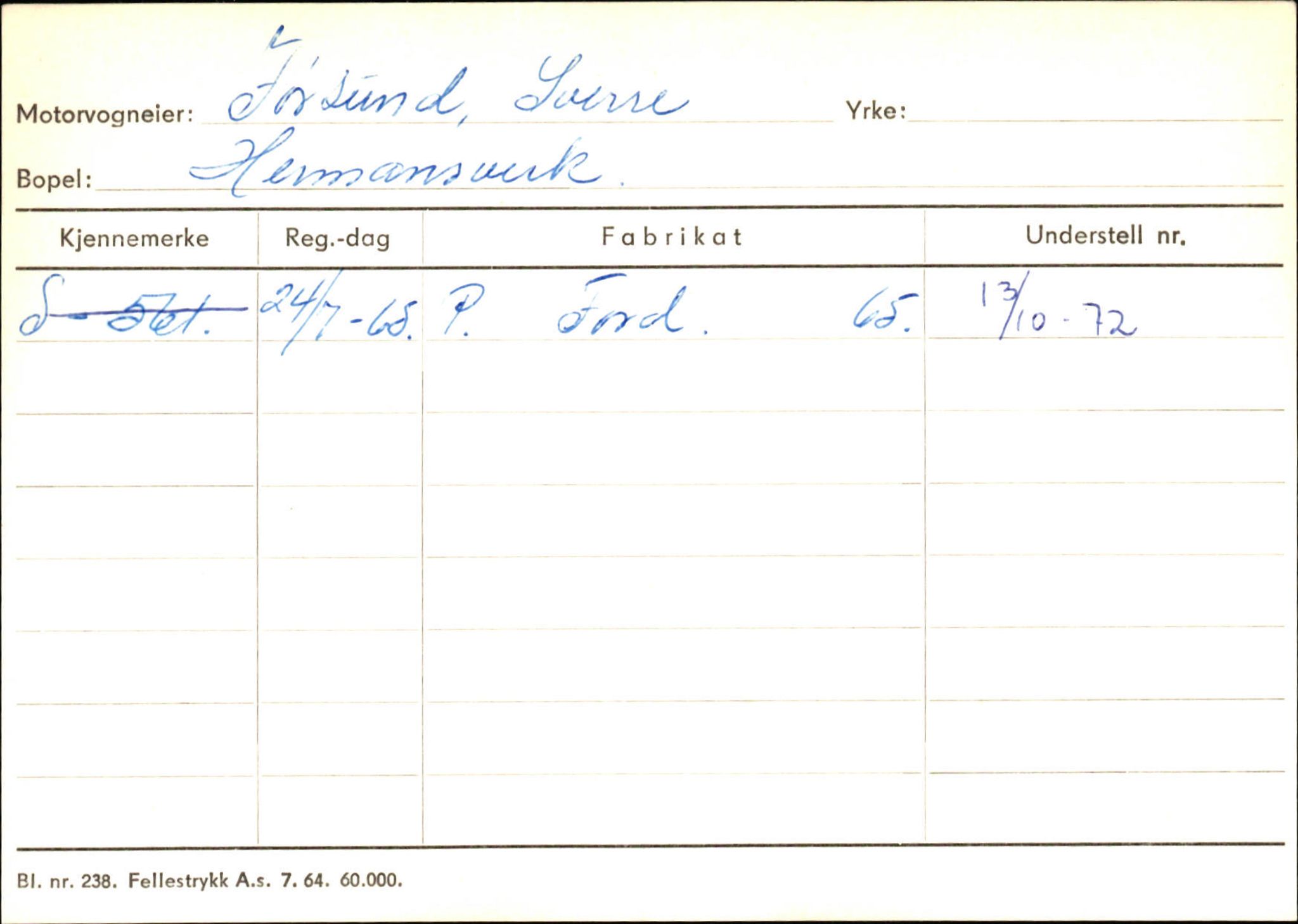 Statens vegvesen, Sogn og Fjordane vegkontor, AV/SAB-A-5301/4/F/L0126: Eigarregister Fjaler M-Å. Leikanger A-Å, 1945-1975, p. 1193