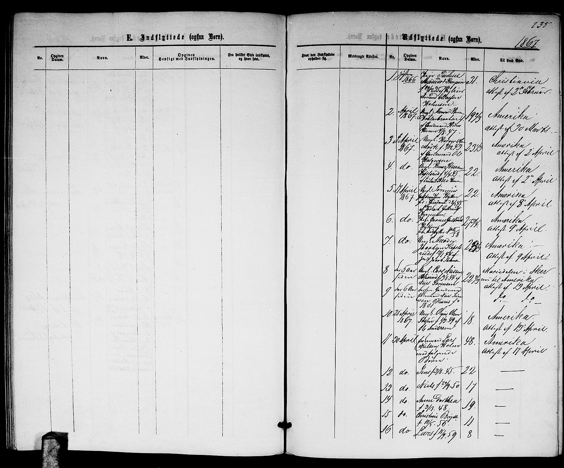 Nittedal prestekontor Kirkebøker, SAO/A-10365a/G/Gb/L0001: Parish register (copy) no. II 1, 1859-1878, p. 235