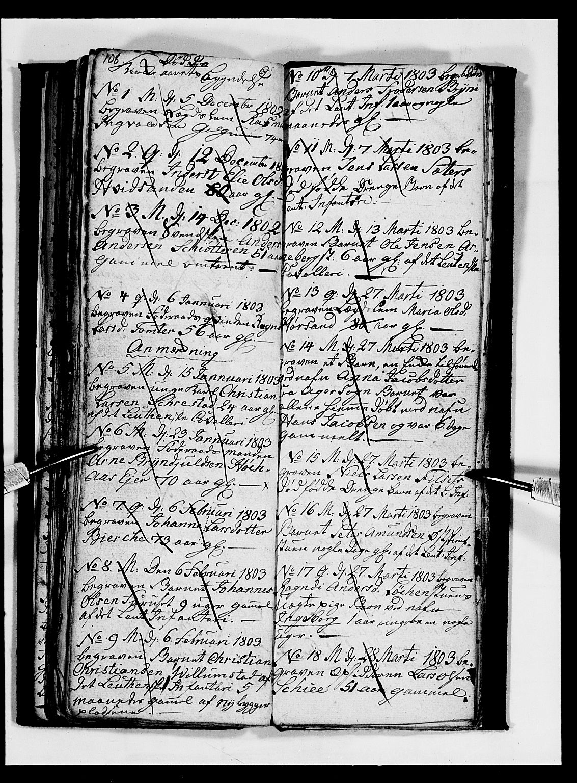 Romedal prestekontor, AV/SAH-PREST-004/L/L0003: Parish register (copy) no. 3, 1801-1806, p. 108-109
