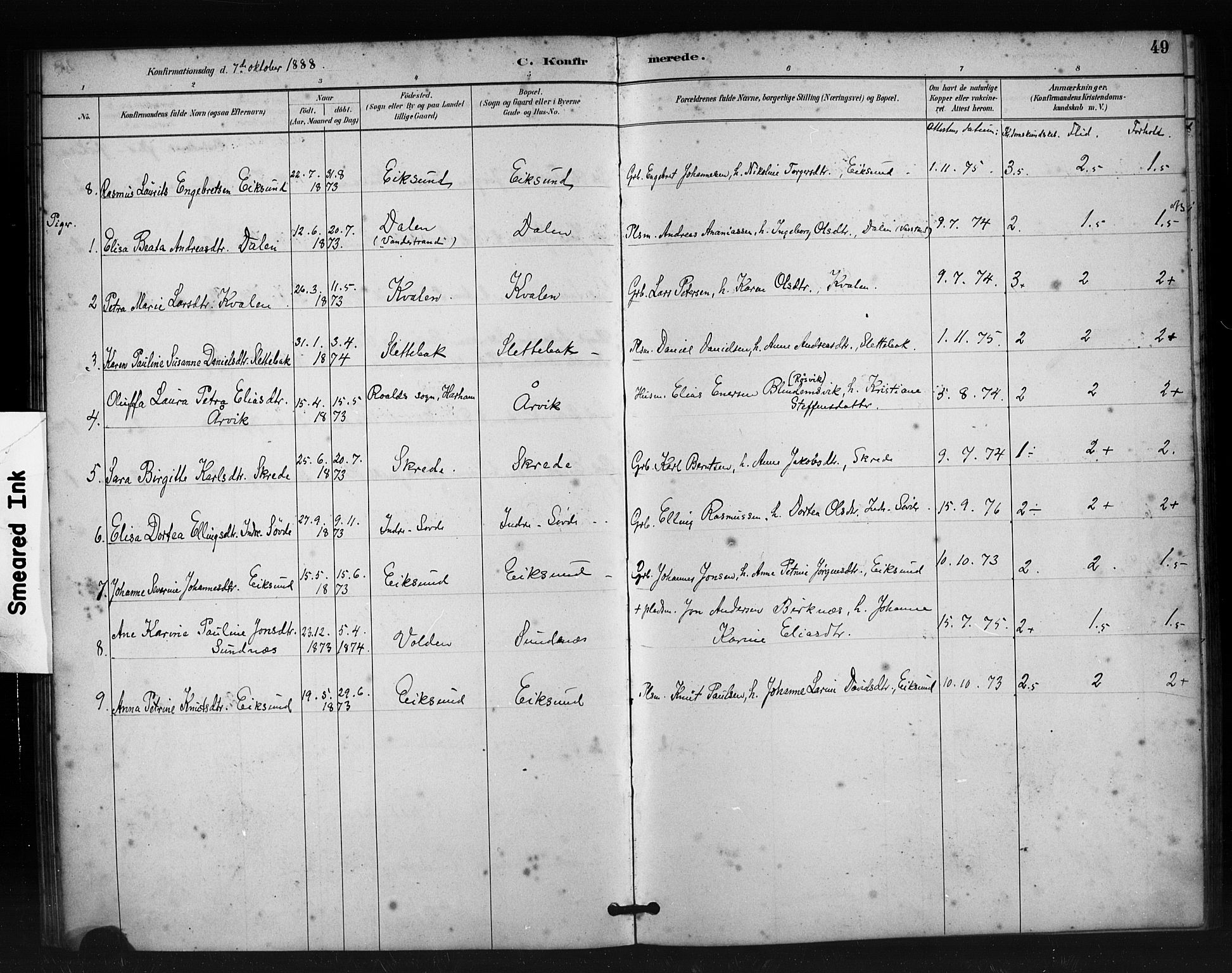 Ministerialprotokoller, klokkerbøker og fødselsregistre - Møre og Romsdal, AV/SAT-A-1454/504/L0056: Parish register (official) no. 504A03, 1884-1904, p. 49