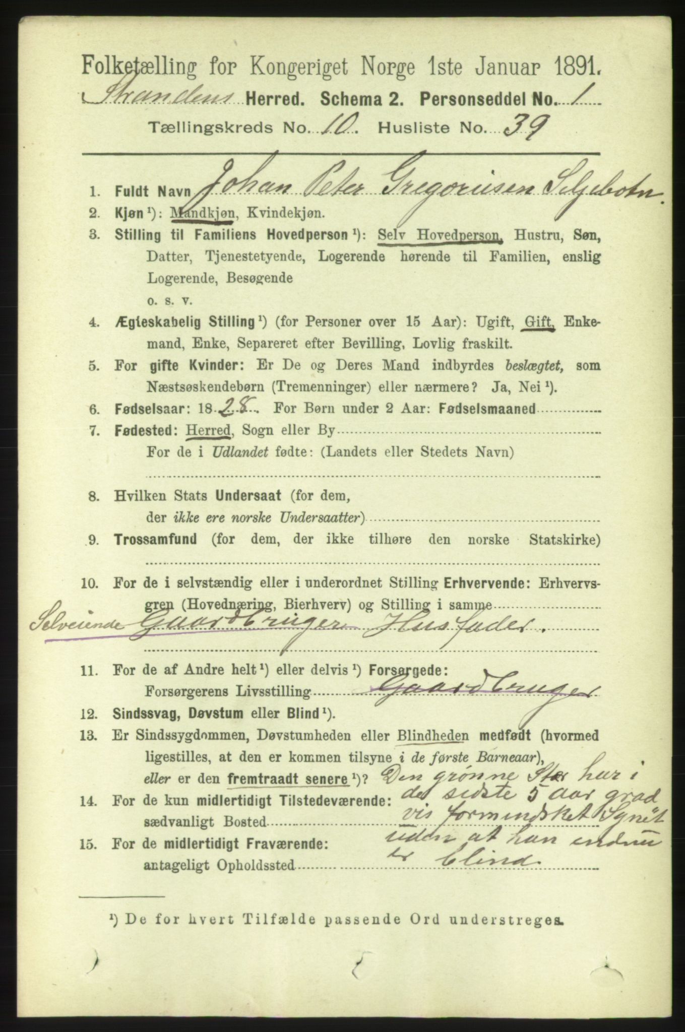 RA, 1891 census for 1525 Stranda, 1891, p. 2440
