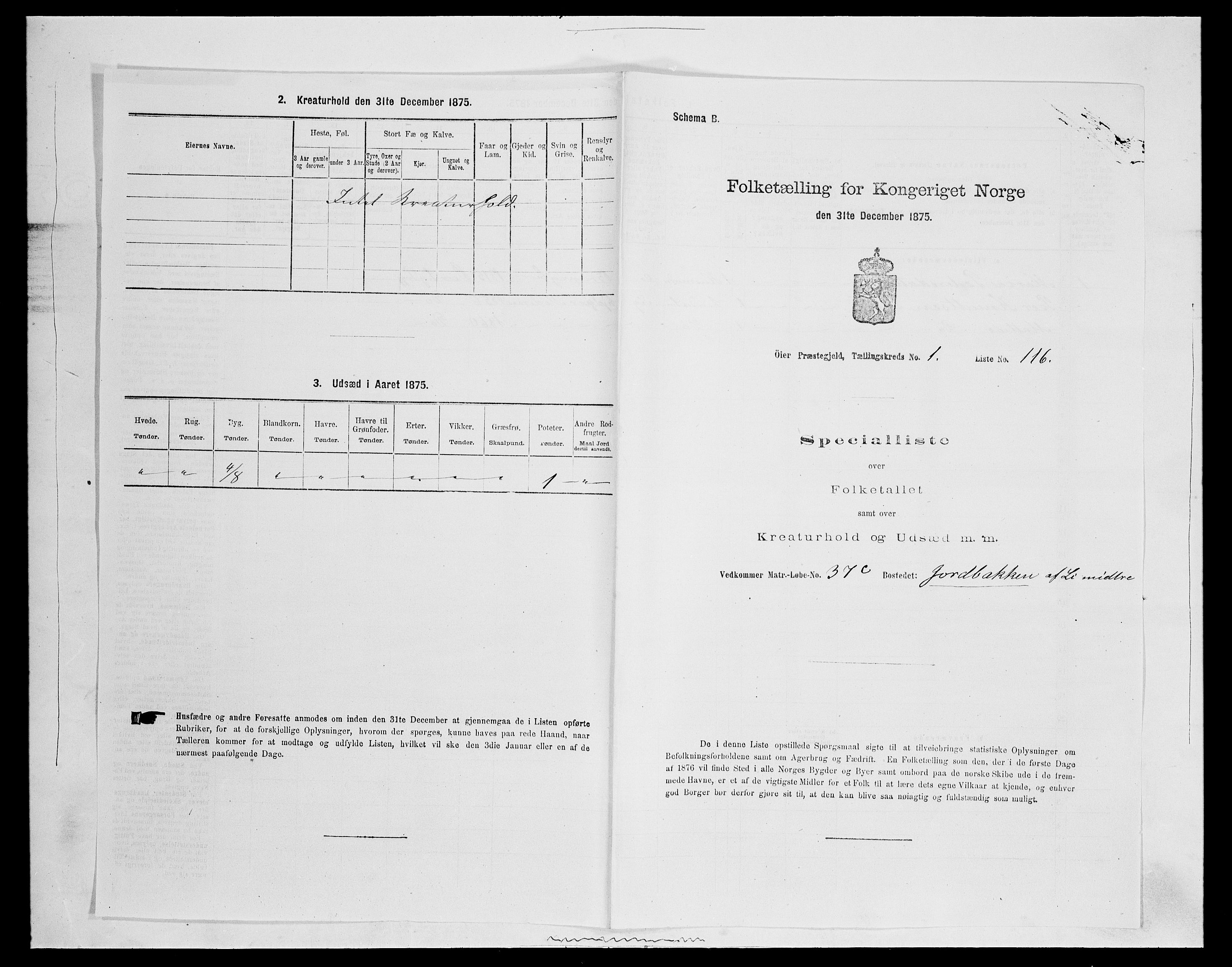 SAH, 1875 census for 0521P Øyer, 1875, p. 321