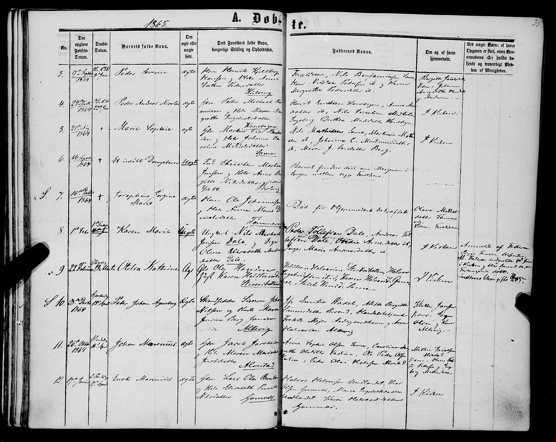 Trondenes sokneprestkontor, AV/SATØ-S-1319/H/Ha/L0012kirke: Parish register (official) no. 12, 1863-1870, p. 35