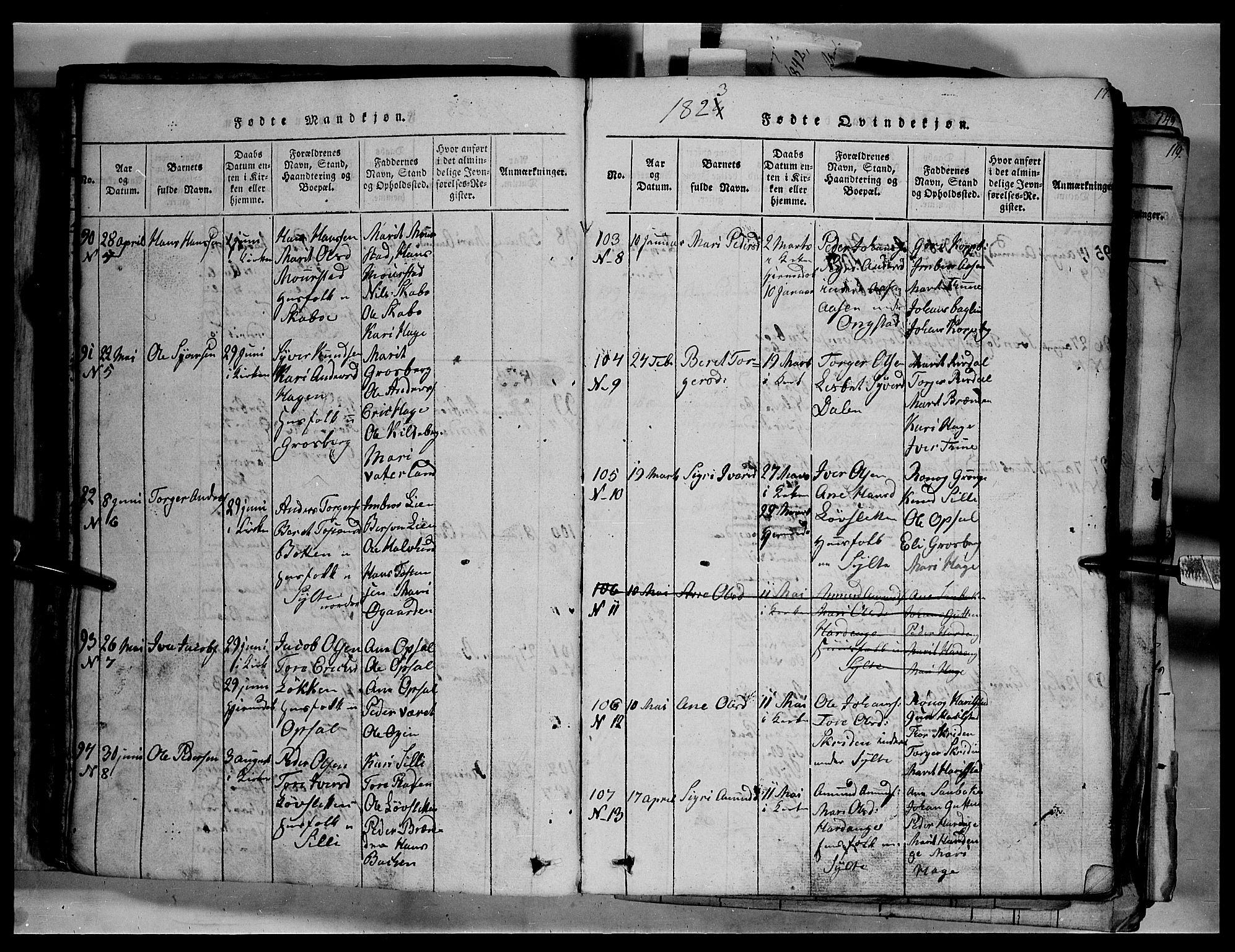 Fron prestekontor, SAH/PREST-078/H/Ha/Hab/L0003: Parish register (copy) no. 3, 1816-1850, p. 17