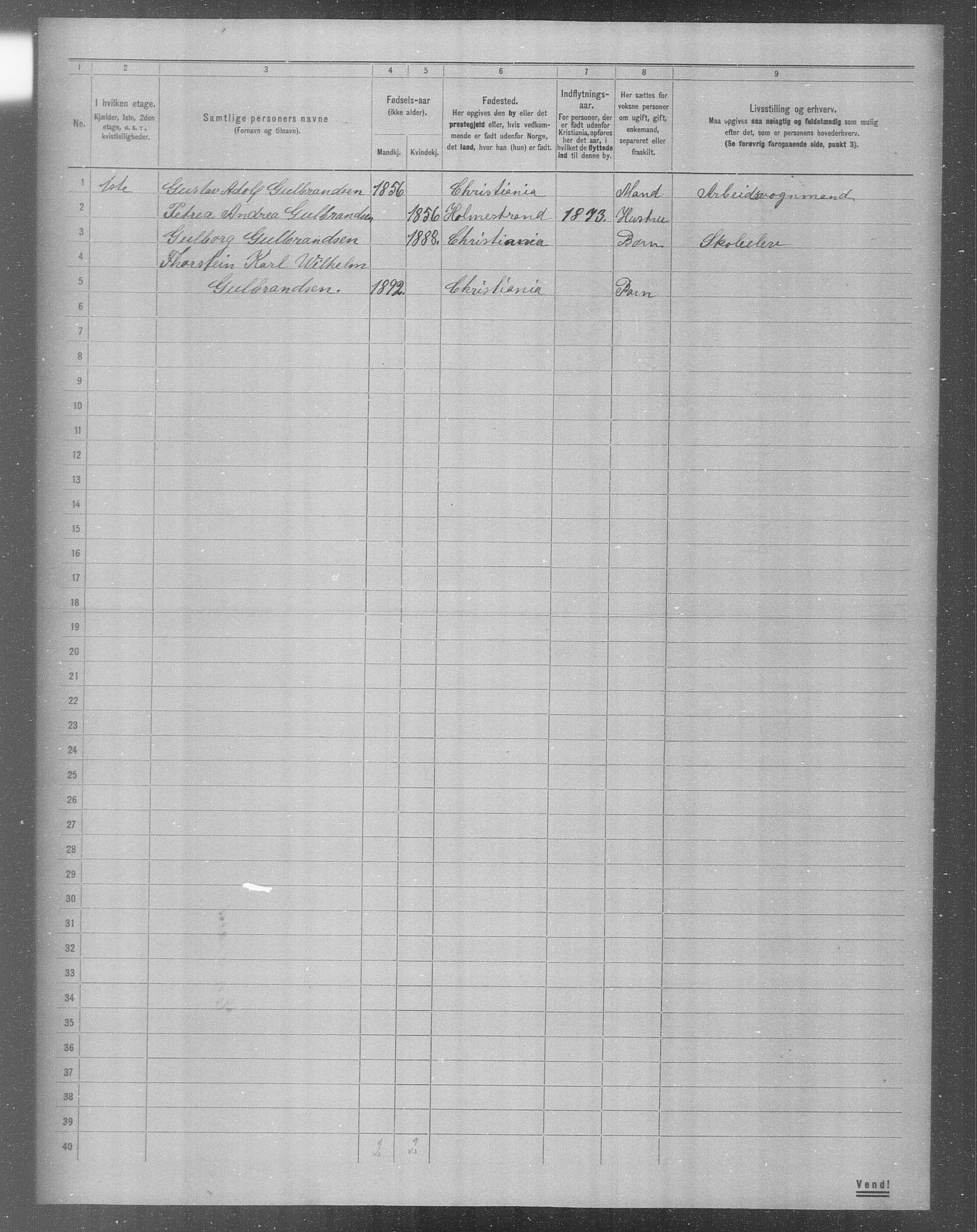 OBA, Municipal Census 1904 for Kristiania, 1904, p. 13303