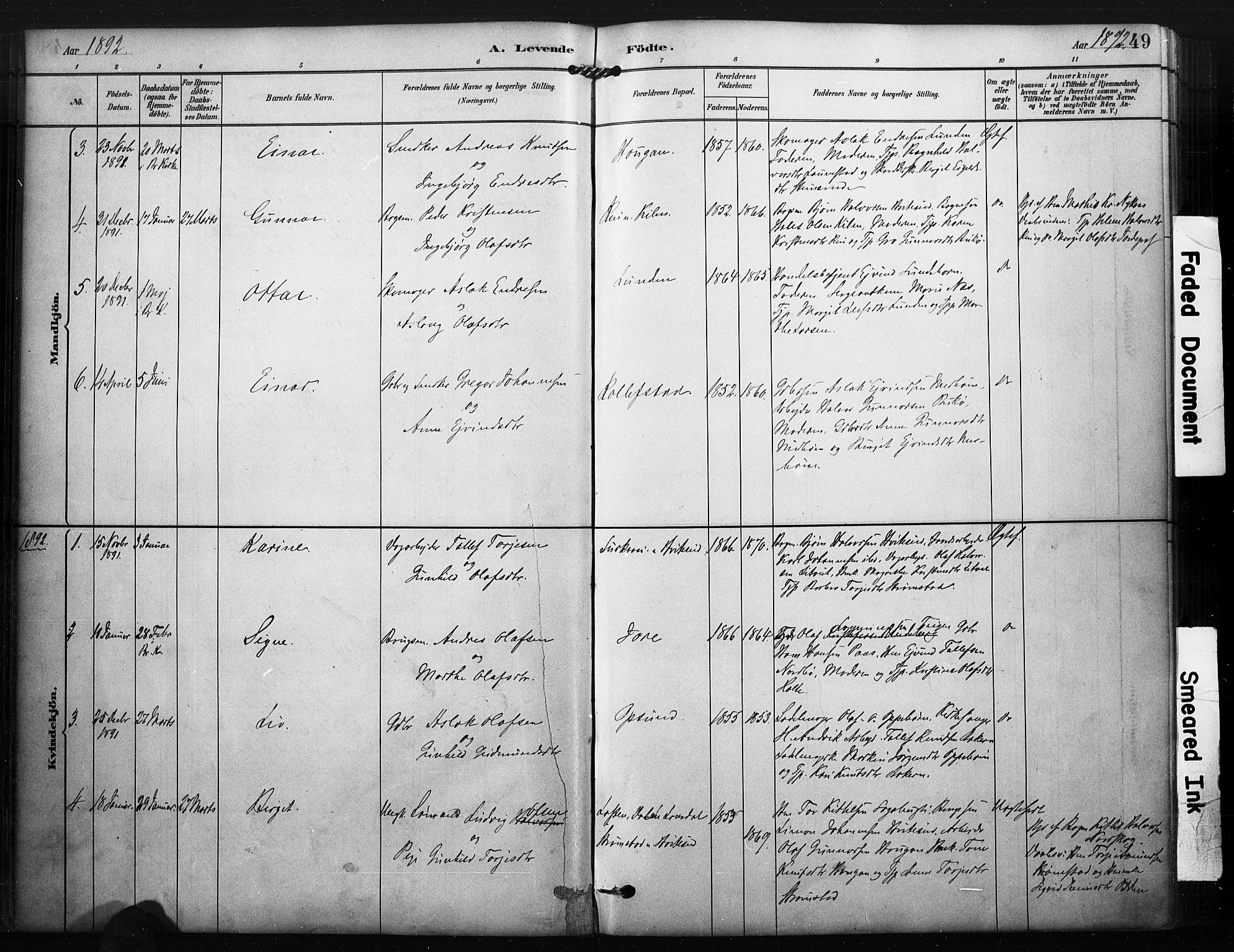 Kviteseid kirkebøker, SAKO/A-276/F/Fa/L0008: Parish register (official) no. I 8, 1882-1903, p. 49