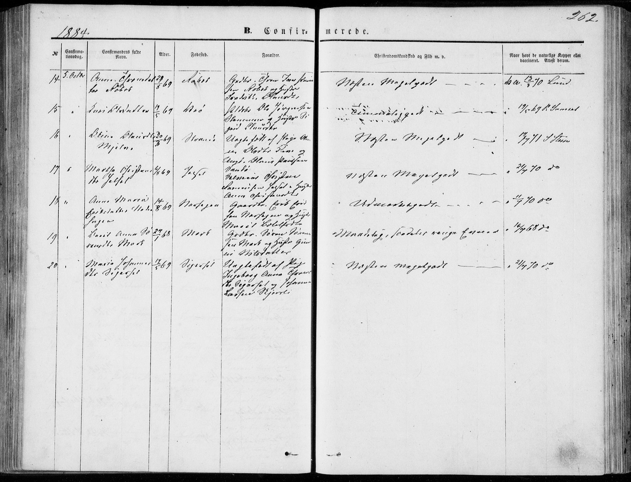 Ministerialprotokoller, klokkerbøker og fødselsregistre - Møre og Romsdal, AV/SAT-A-1454/555/L0655: Parish register (official) no. 555A05, 1869-1886, p. 262