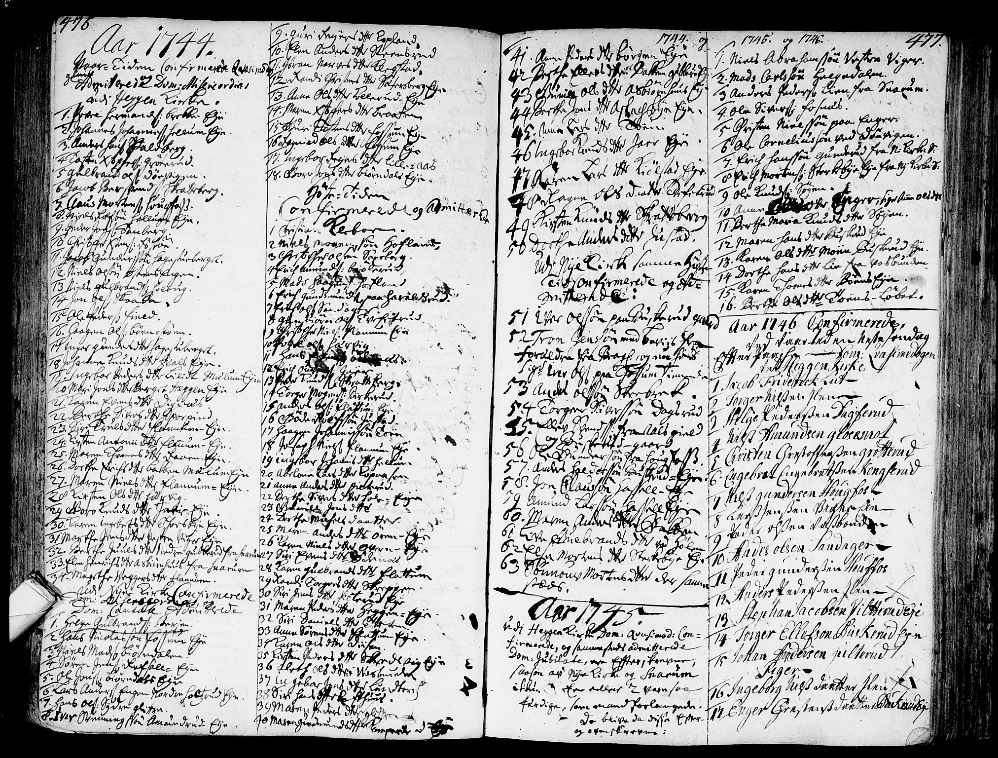 Modum kirkebøker, AV/SAKO-A-234/F/Fa/L0002: Parish register (official) no. 2, 1741-1782, p. 476-477