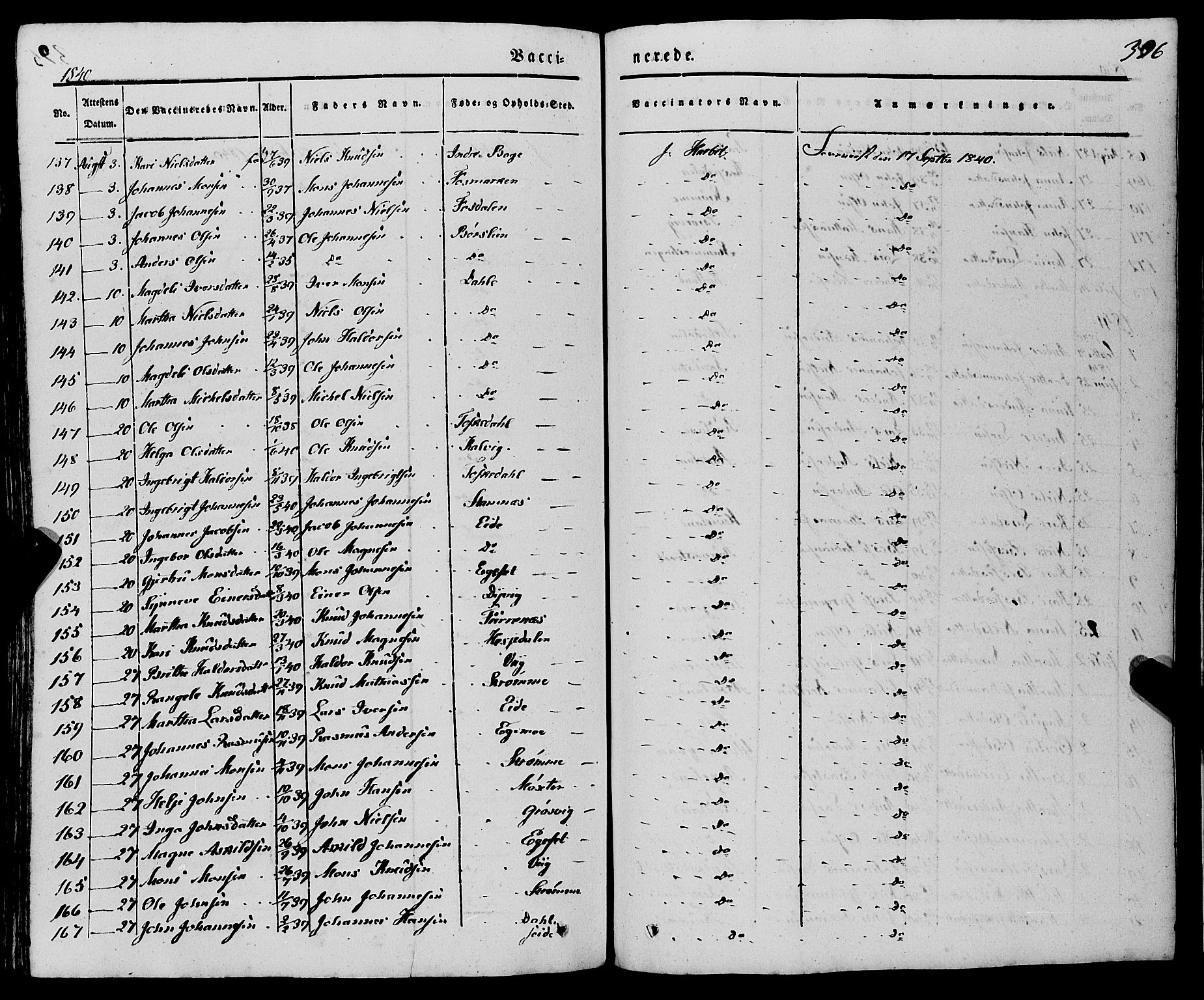 Haus sokneprestembete, AV/SAB-A-75601/H/Haa: Parish register (official) no. A 15, 1838-1847, p. 396