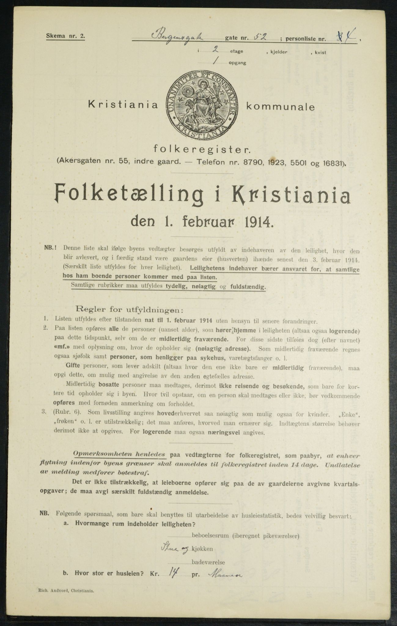 OBA, Municipal Census 1914 for Kristiania, 1914, p. 4002