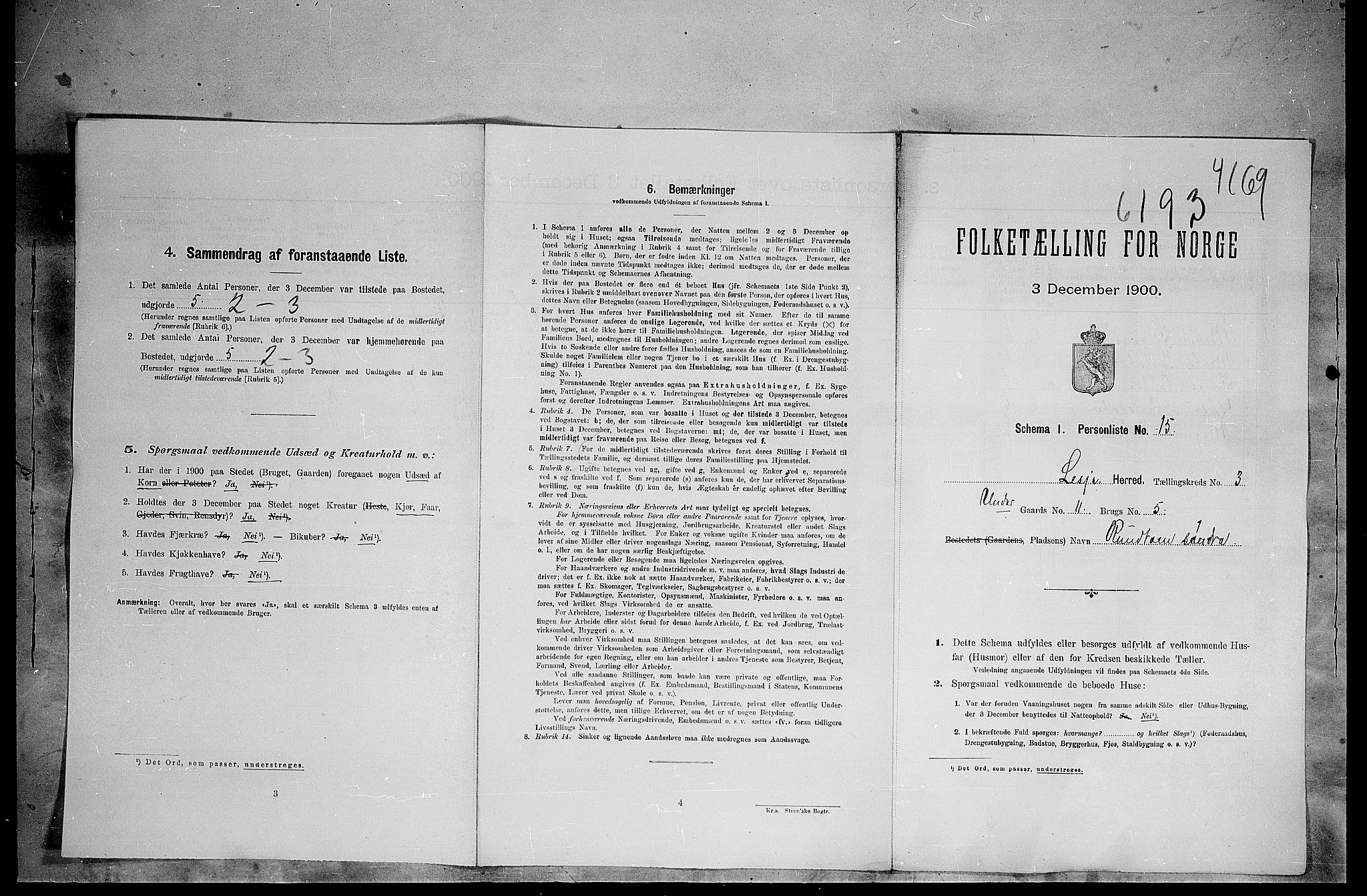 SAH, 1900 census for Lesja, 1900, p. 46