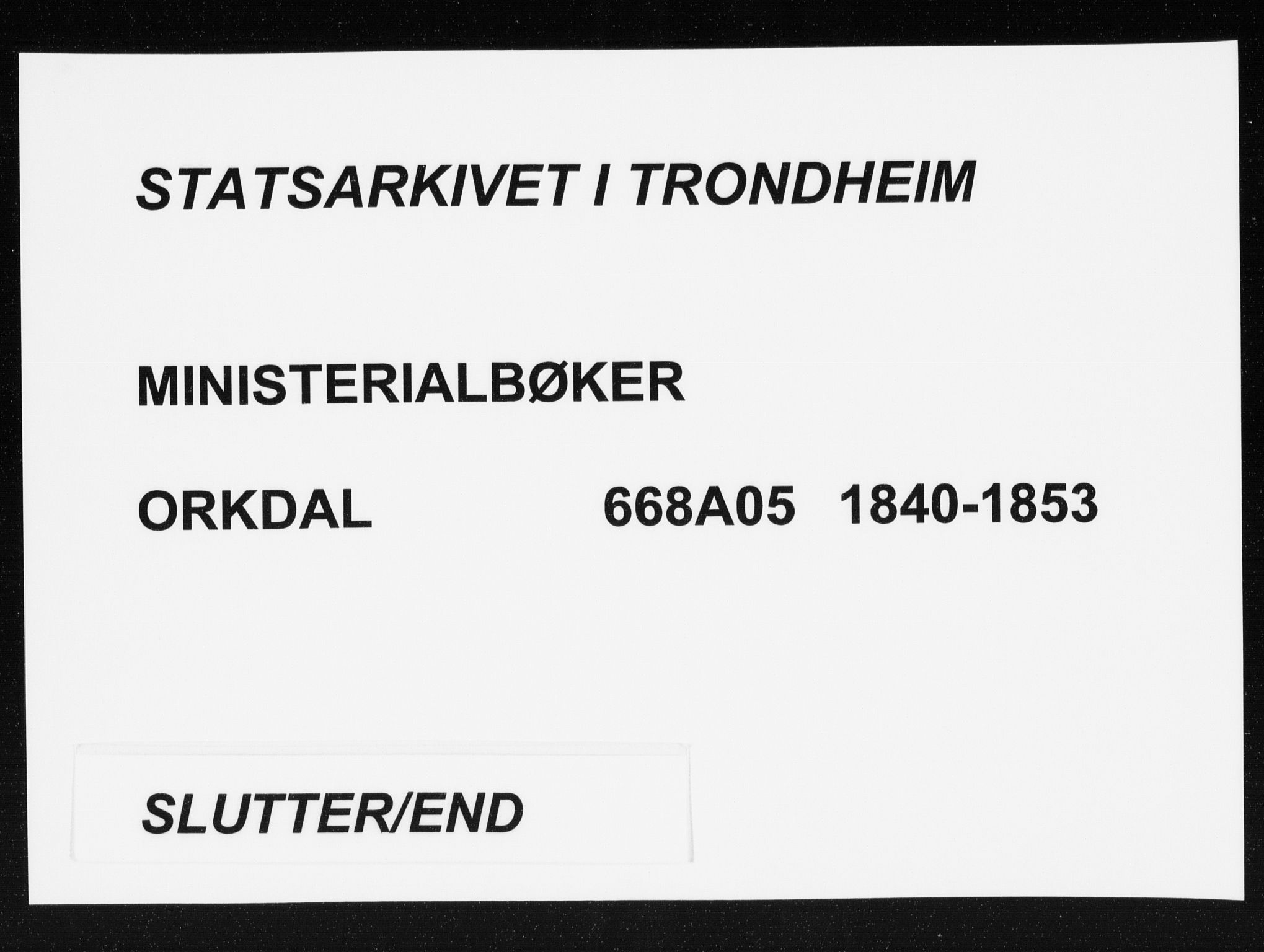 Ministerialprotokoller, klokkerbøker og fødselsregistre - Sør-Trøndelag, SAT/A-1456/668/L0805: Parish register (official) no. 668A05, 1840-1853