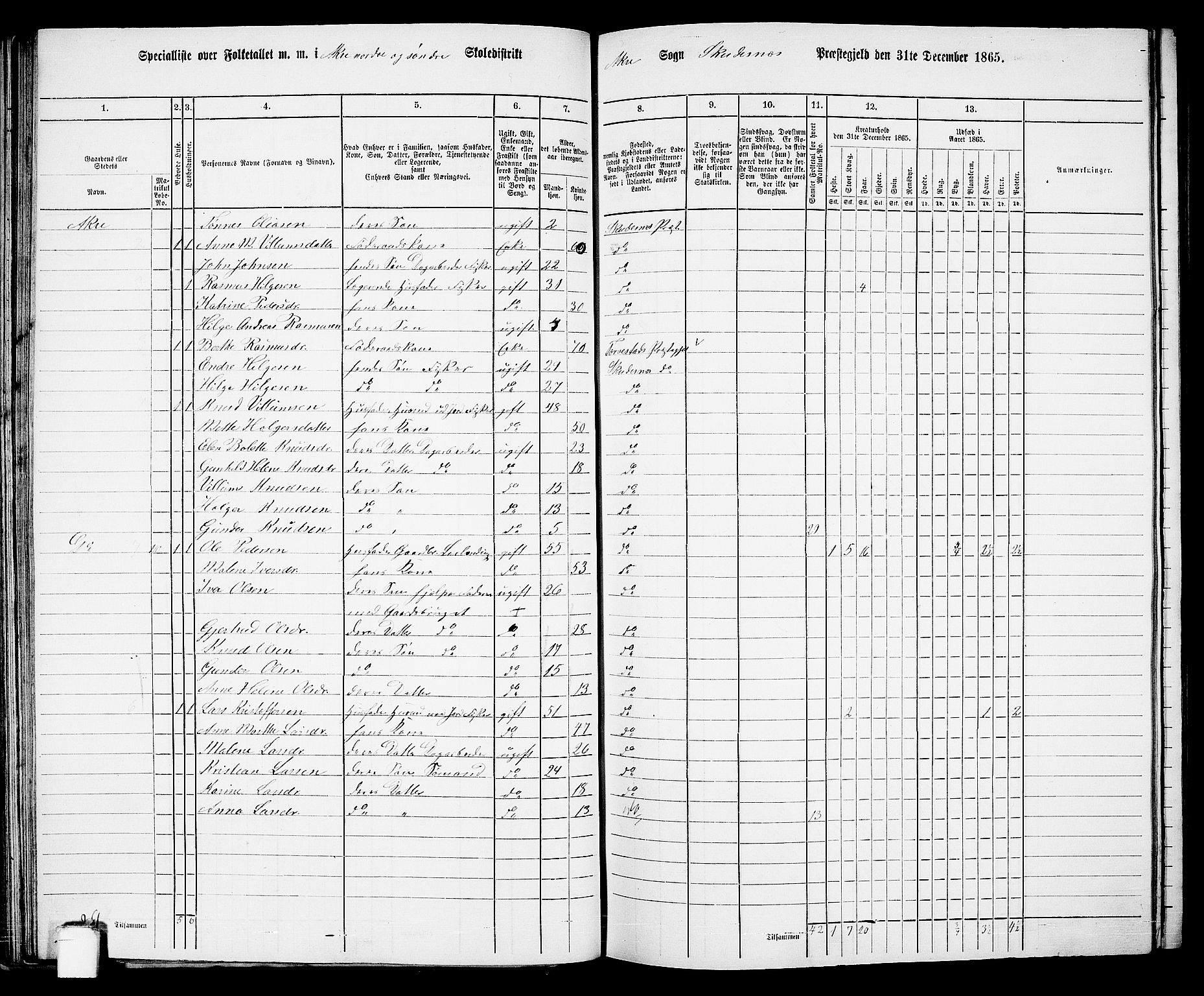 RA, 1865 census for Skudenes, 1865, p. 64