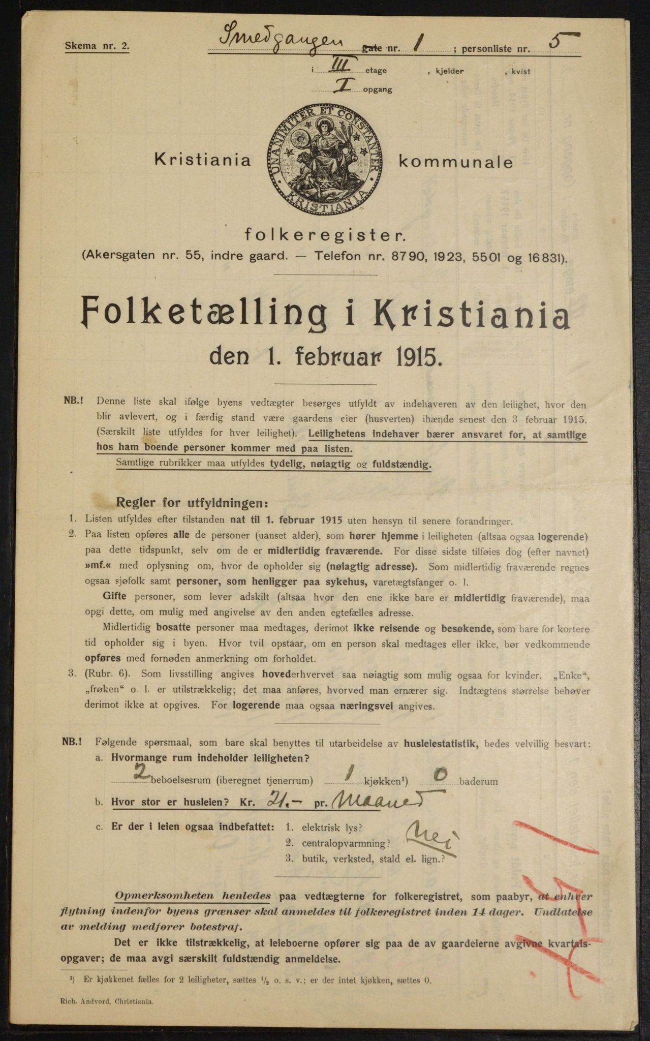 OBA, Municipal Census 1915 for Kristiania, 1915, p. 96983