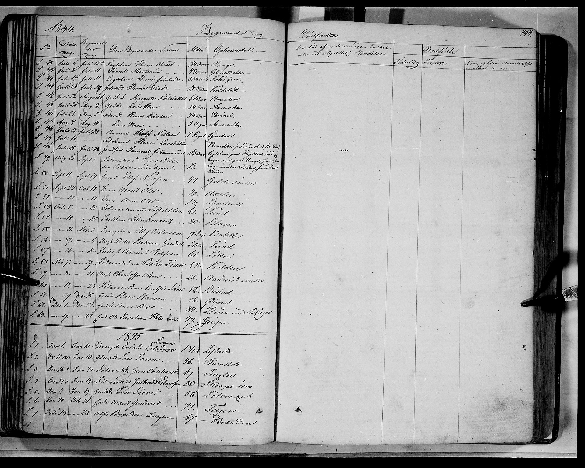 Lom prestekontor, SAH/PREST-070/K/L0006: Parish register (official) no. 6B, 1837-1863, p. 444