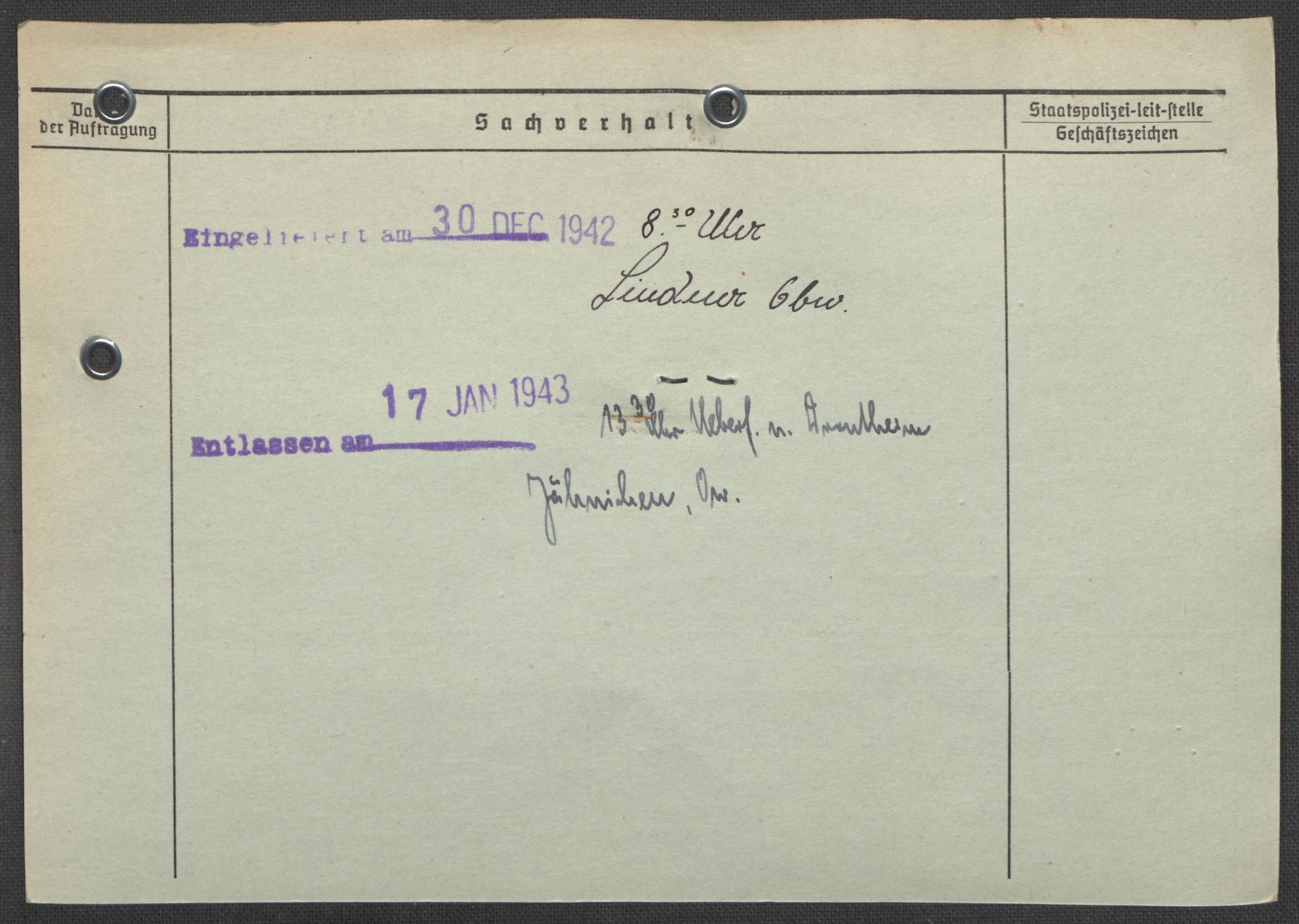 Befehlshaber der Sicherheitspolizei und des SD, AV/RA-RAFA-5969/E/Ea/Eaa/L0008: Register over norske fanger i Møllergata 19: Oelze-Ru, 1940-1945, p. 897