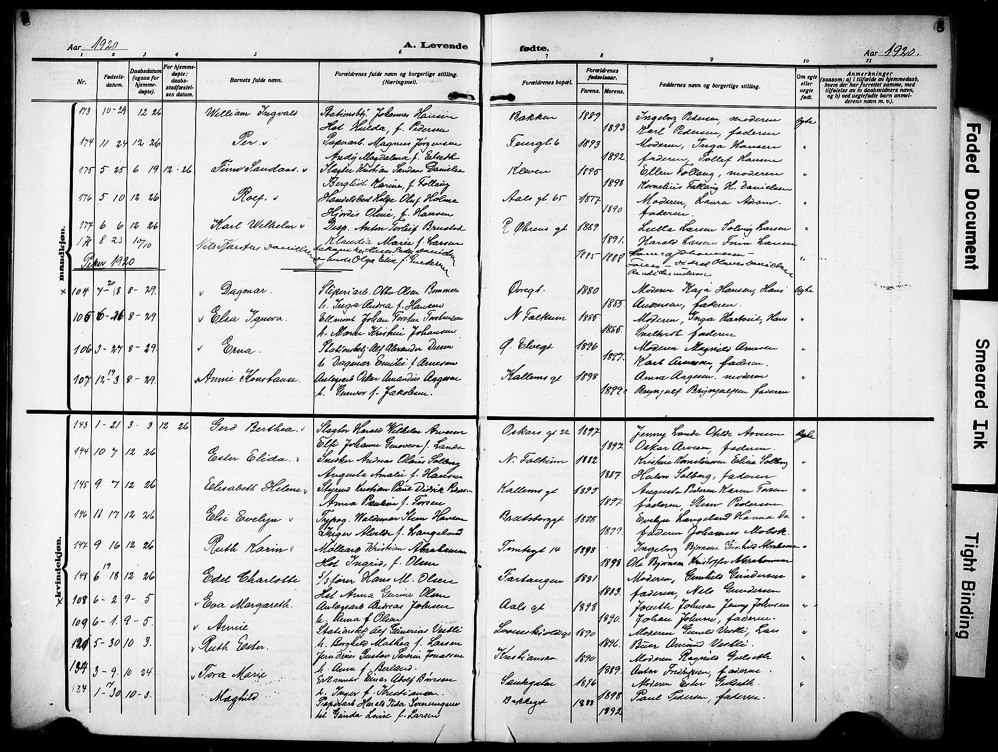 Skien kirkebøker, SAKO/A-302/G/Ga/L0010: Parish register (copy) no. 10, 1920-1931, p. 8