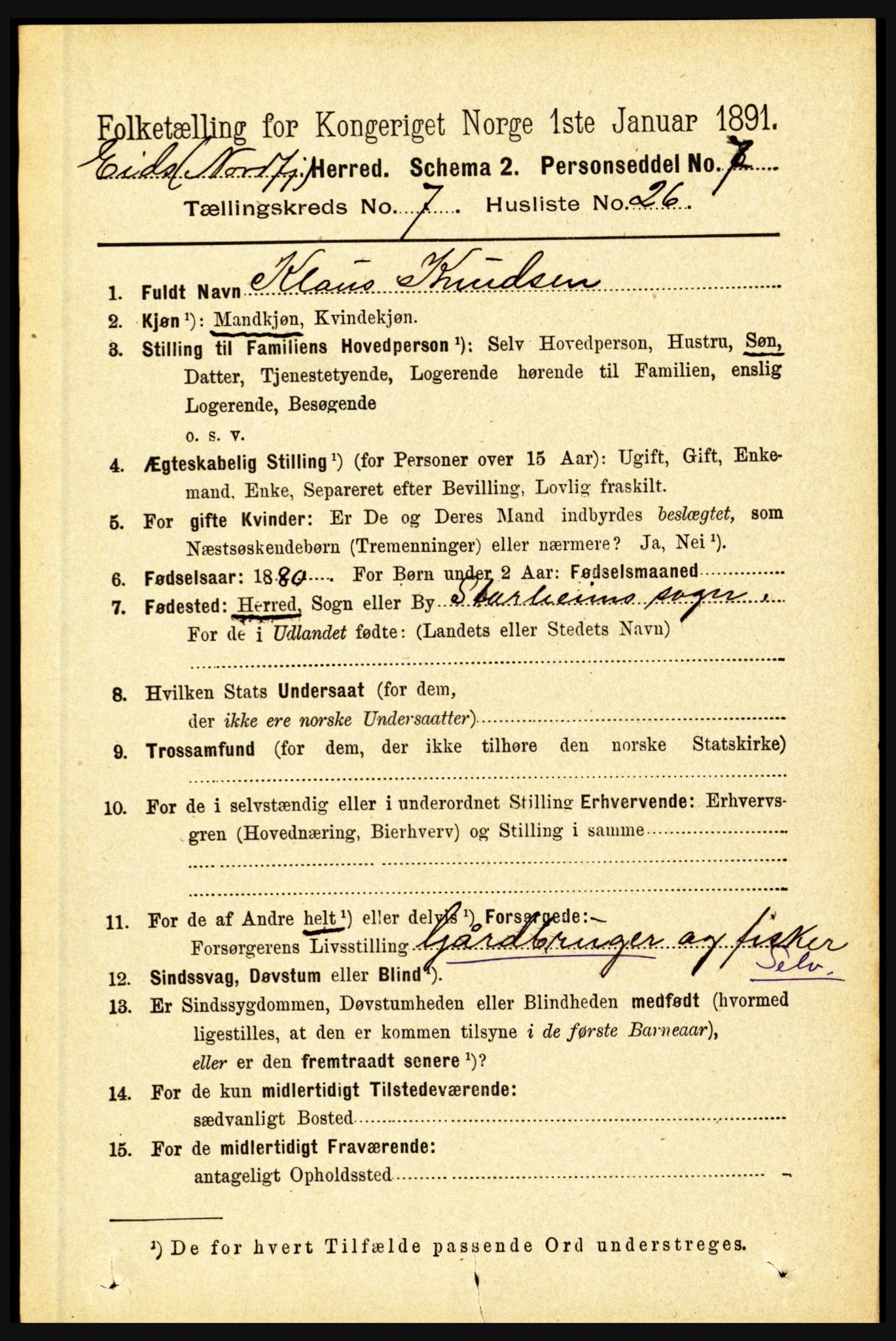 RA, 1891 census for 1443 Eid, 1891, p. 1941