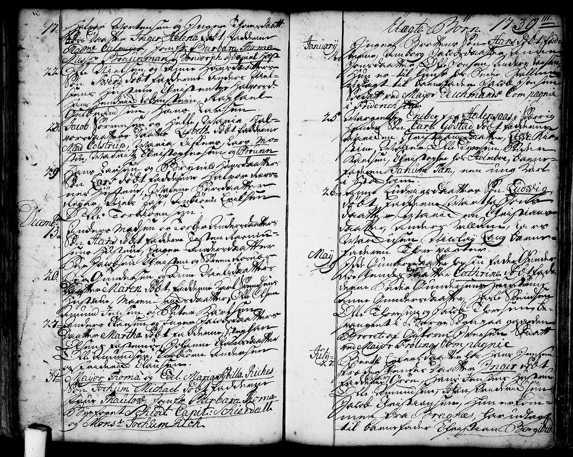 Moss prestekontor Kirkebøker, SAO/A-2003/F/Fa/L0001: Parish register (official) no. I 1, 1725-1752, p. 111