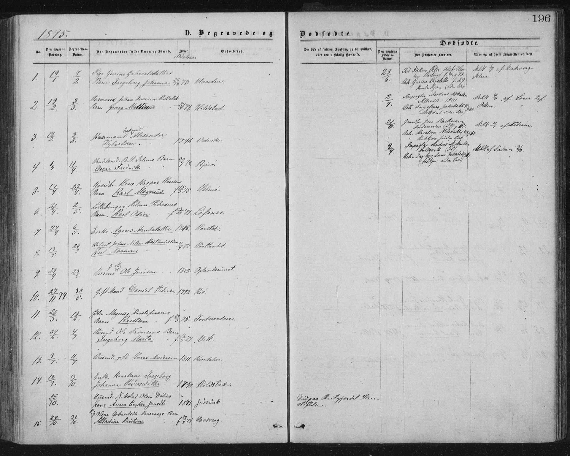 Ministerialprotokoller, klokkerbøker og fødselsregistre - Nord-Trøndelag, SAT/A-1458/771/L0596: Parish register (official) no. 771A03, 1870-1884, p. 196