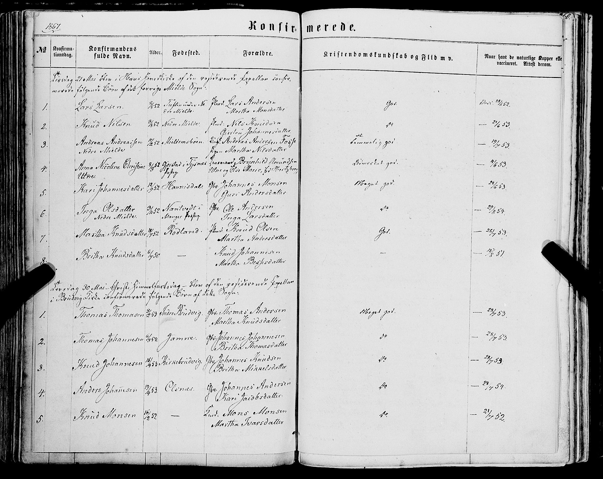 Haus sokneprestembete, AV/SAB-A-75601/H/Haa: Parish register (official) no. A 17, 1858-1870, p. 260