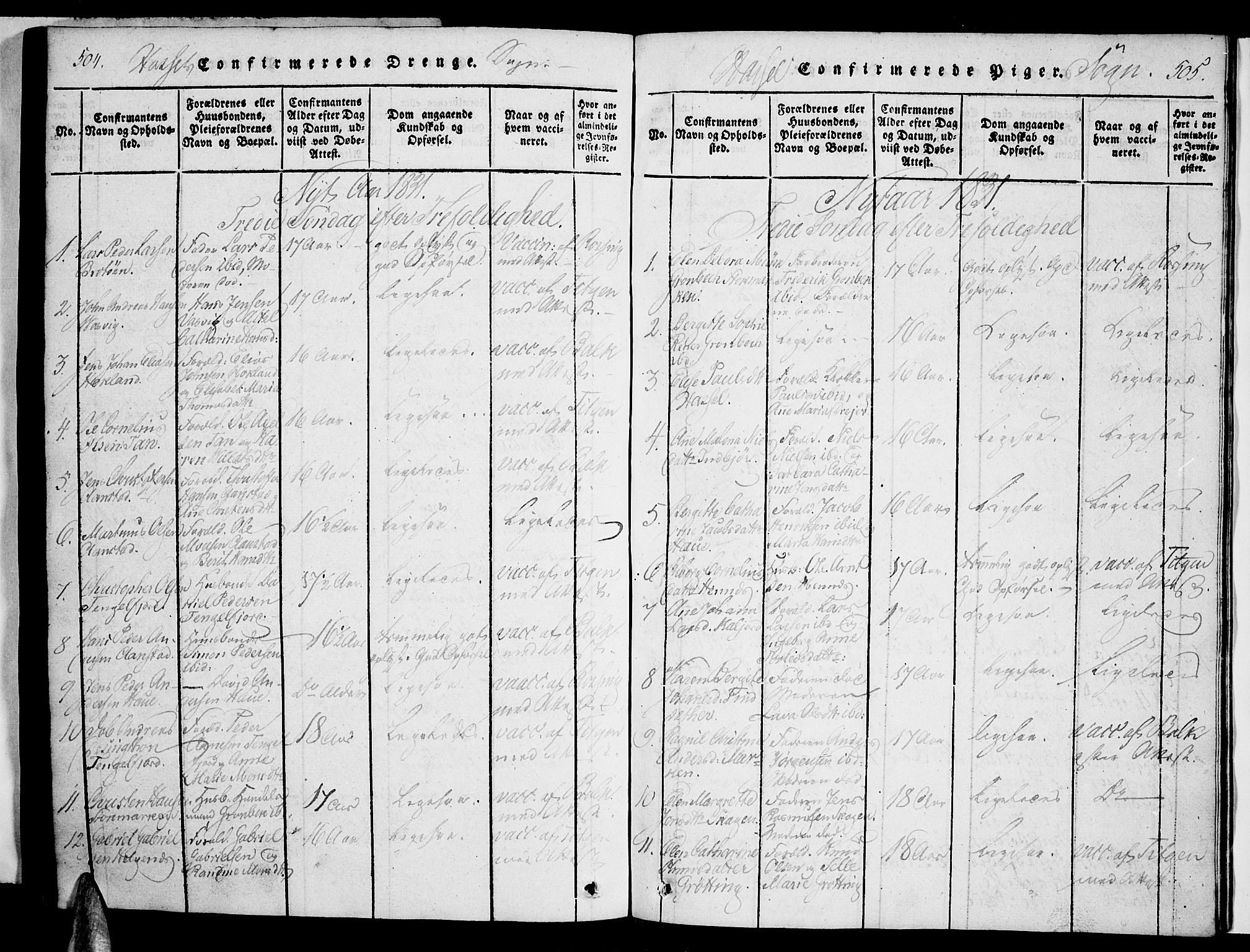 Ministerialprotokoller, klokkerbøker og fødselsregistre - Nordland, SAT/A-1459/888/L1237: Parish register (official) no. 888A05 /1, 1820-1836, p. 504-505