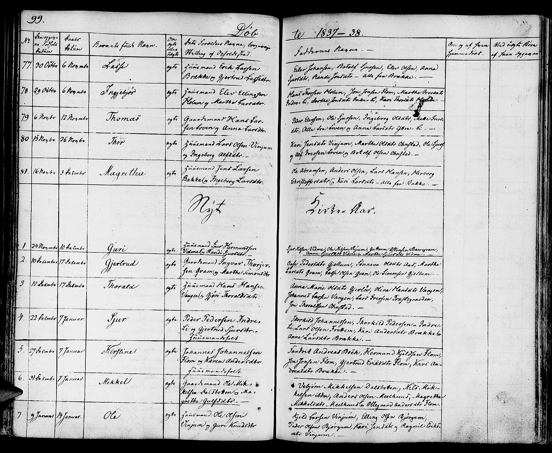 Aurland sokneprestembete, SAB/A-99937/H/Ha/Haa/L0006: Parish register (official) no. A 6, 1821-1859, p. 99