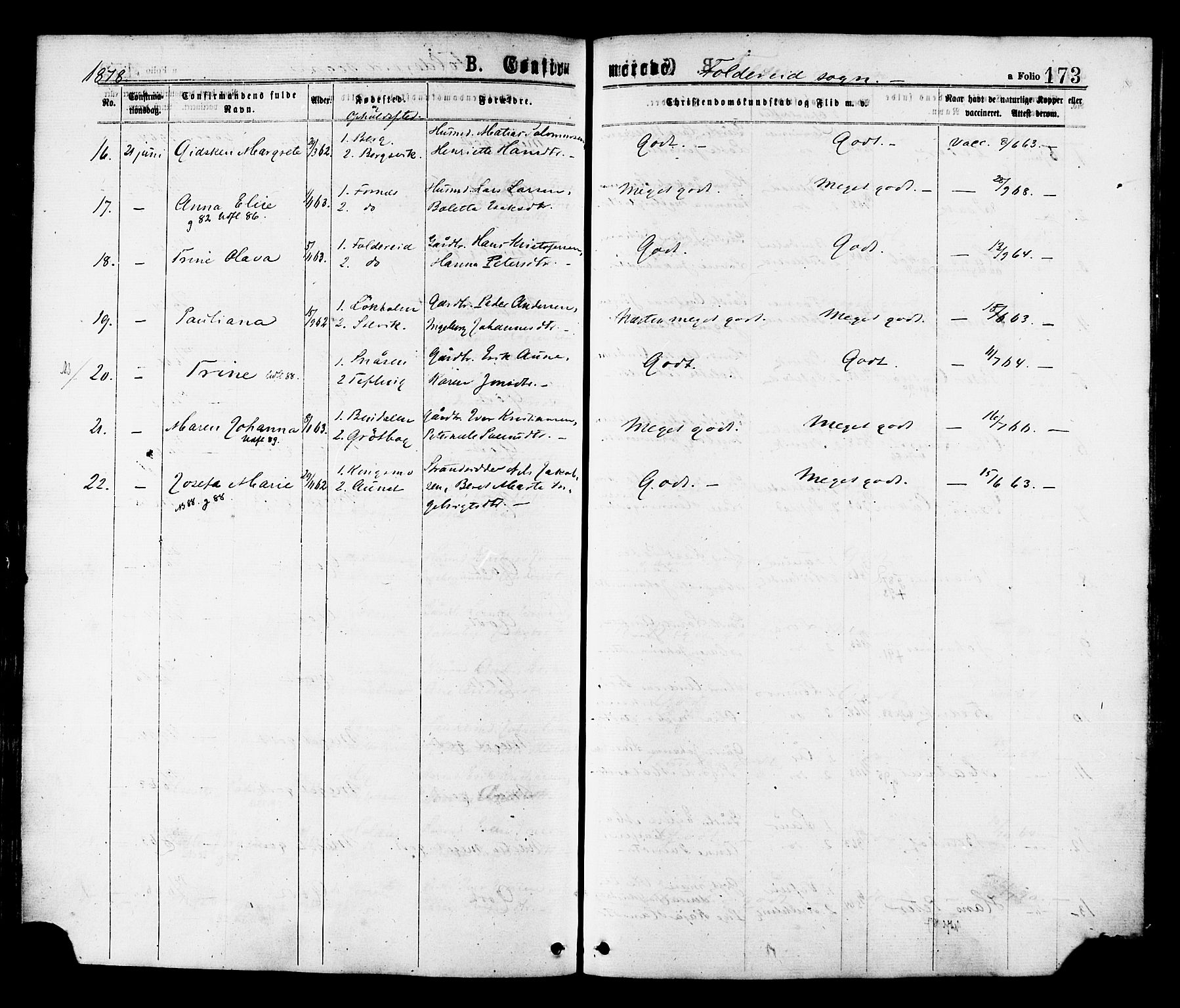 Ministerialprotokoller, klokkerbøker og fødselsregistre - Nord-Trøndelag, SAT/A-1458/780/L0642: Parish register (official) no. 780A07 /2, 1878-1885, p. 173