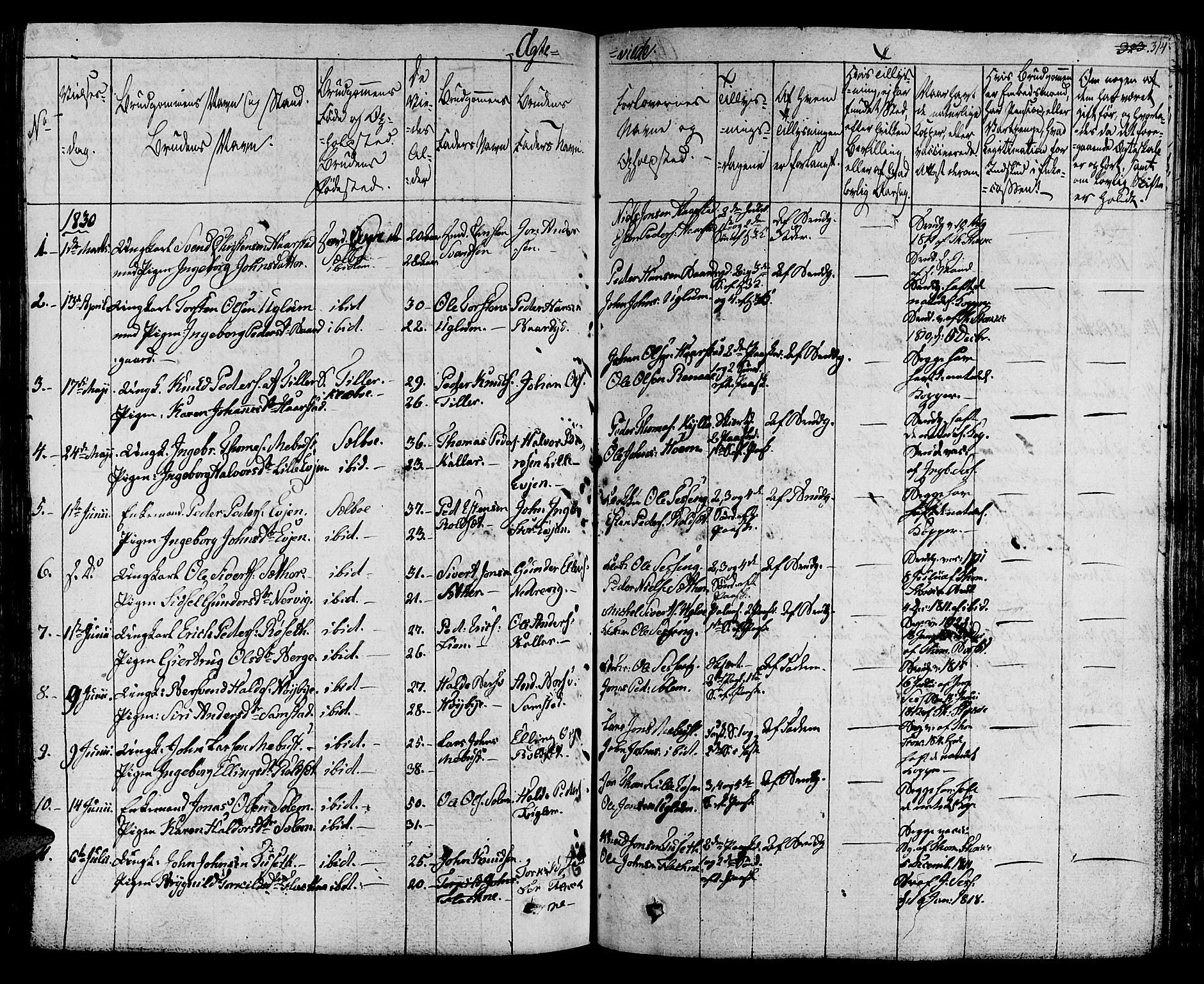 Ministerialprotokoller, klokkerbøker og fødselsregistre - Sør-Trøndelag, SAT/A-1456/695/L1143: Parish register (official) no. 695A05 /1, 1824-1842, p. 314