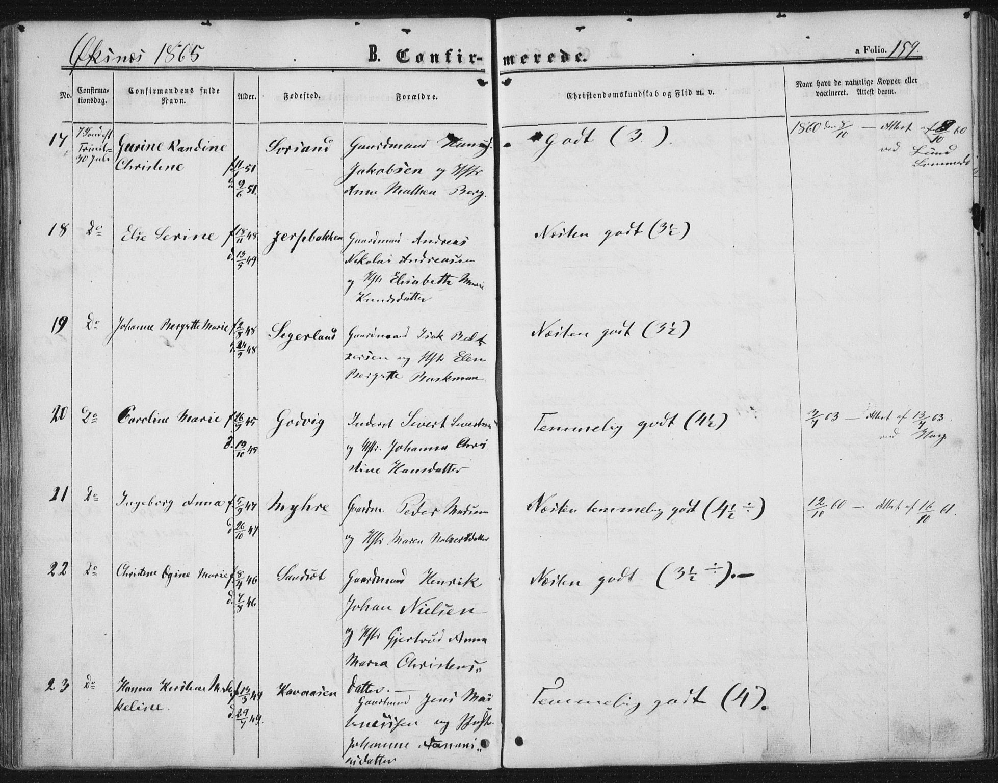 Ministerialprotokoller, klokkerbøker og fødselsregistre - Nordland, AV/SAT-A-1459/893/L1333: Parish register (official) no. 893A06, 1858-1866, p. 159