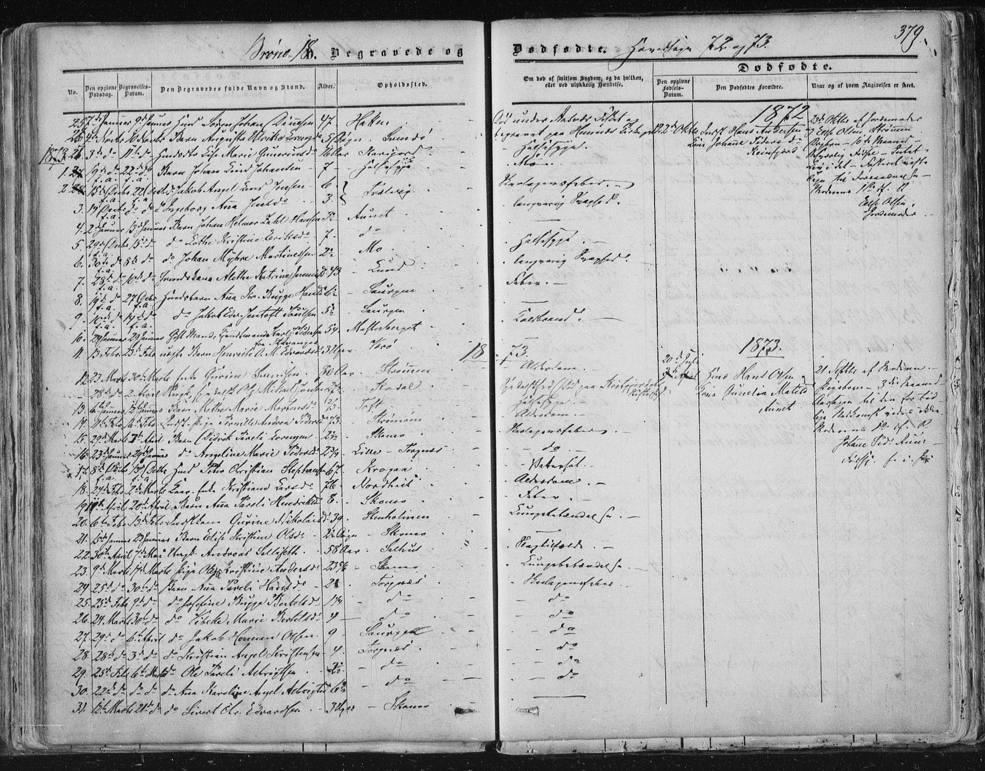 Ministerialprotokoller, klokkerbøker og fødselsregistre - Nordland, AV/SAT-A-1459/813/L0198: Parish register (official) no. 813A08, 1834-1874, p. 379