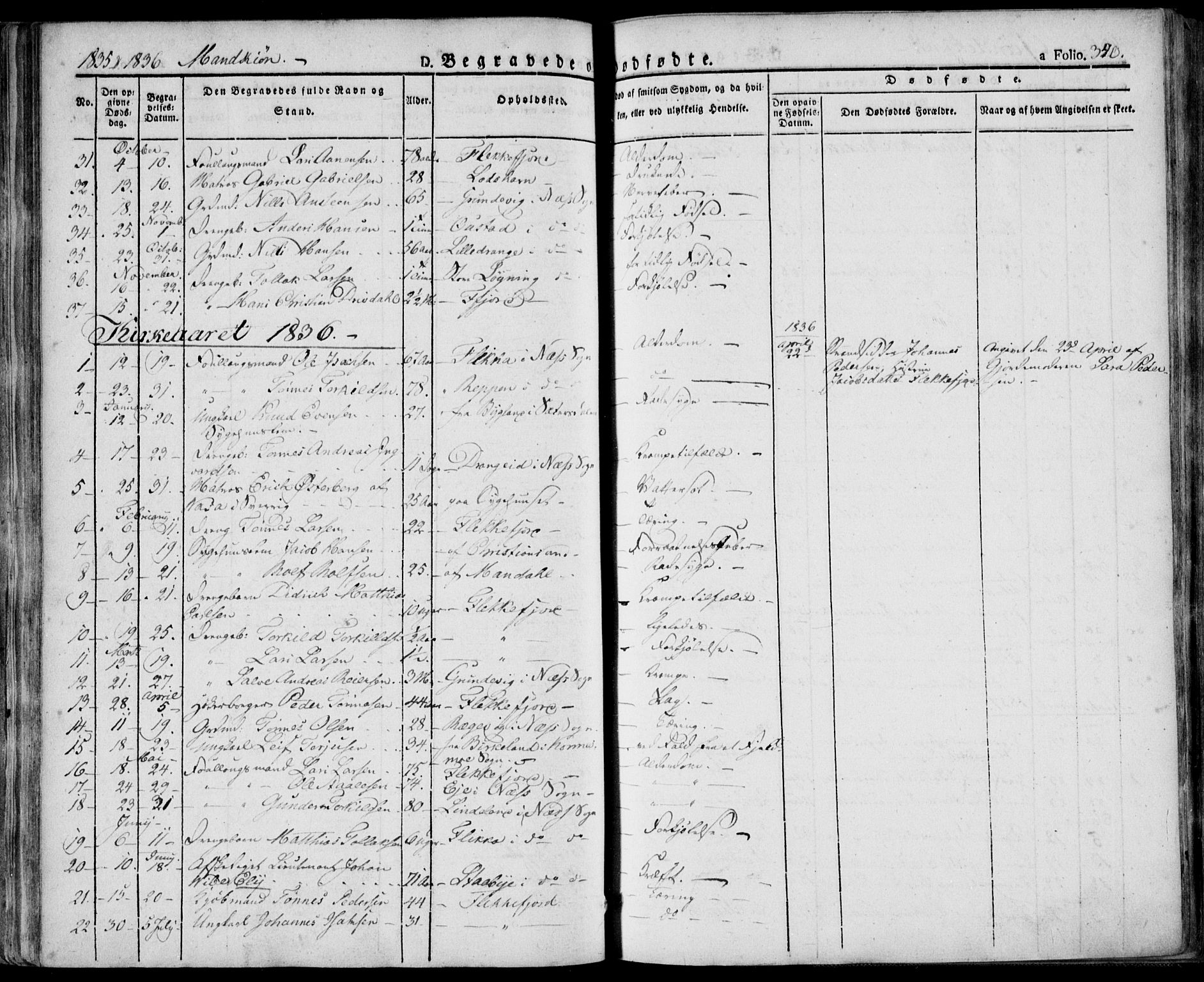 Flekkefjord sokneprestkontor, AV/SAK-1111-0012/F/Fa/Fac/L0003: Parish register (official) no. A 3, 1826-1841, p. 340