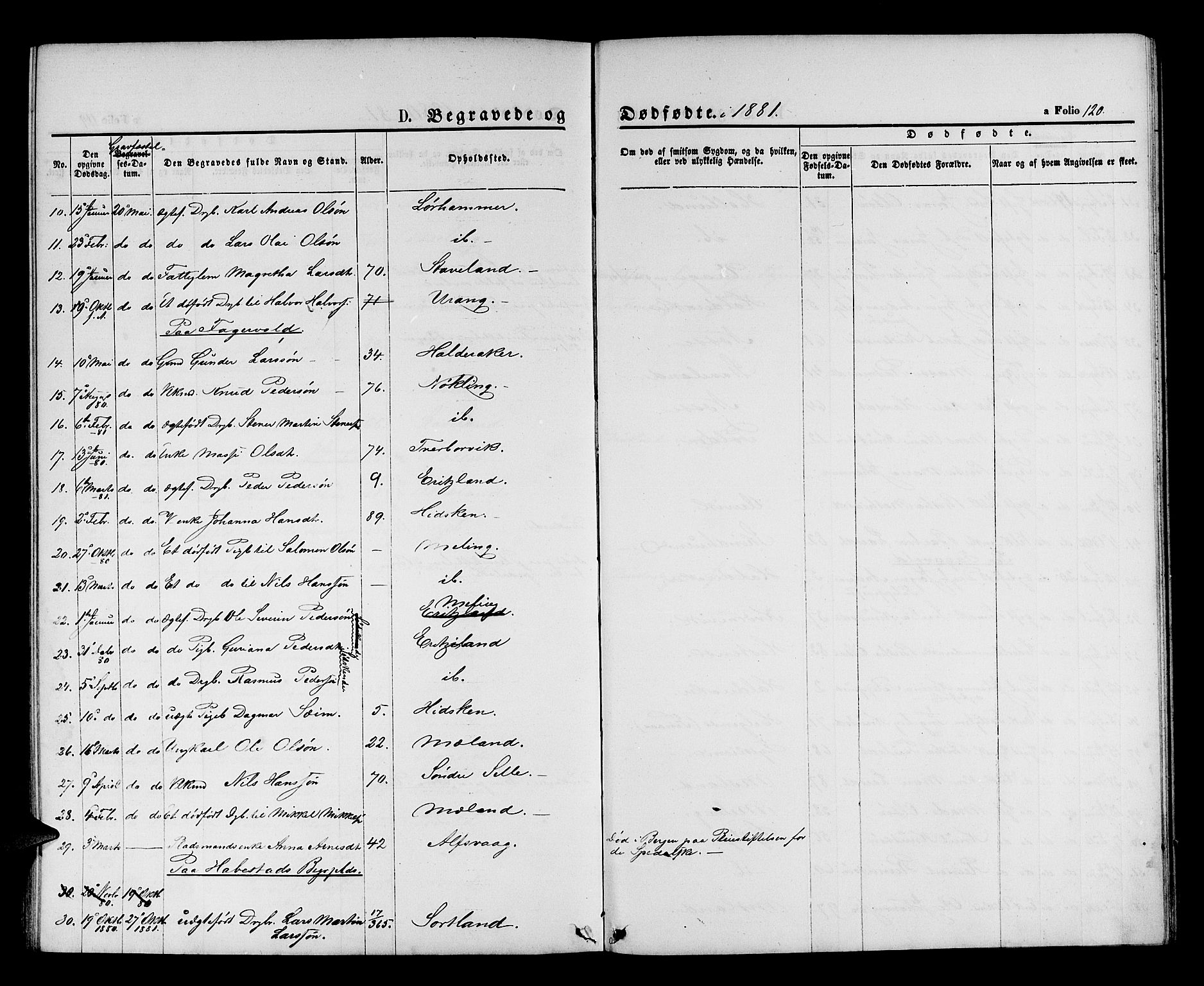 Finnås sokneprestembete, AV/SAB-A-99925/H/Ha/Hab/Habb/L0002: Parish register (copy) no. B 2, 1871-1881, p. 120