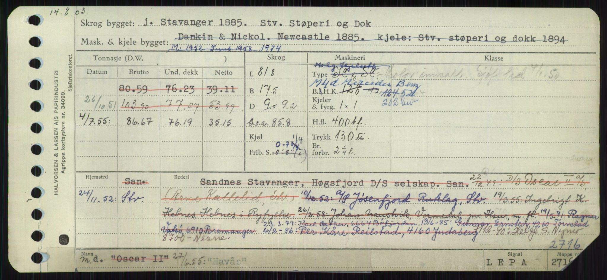 Sjøfartsdirektoratet med forløpere, Skipsmålingen, AV/RA-S-1627/H/Ha/L0002/0002: Fartøy, Eik-Hill / Fartøy, G-Hill, p. 727