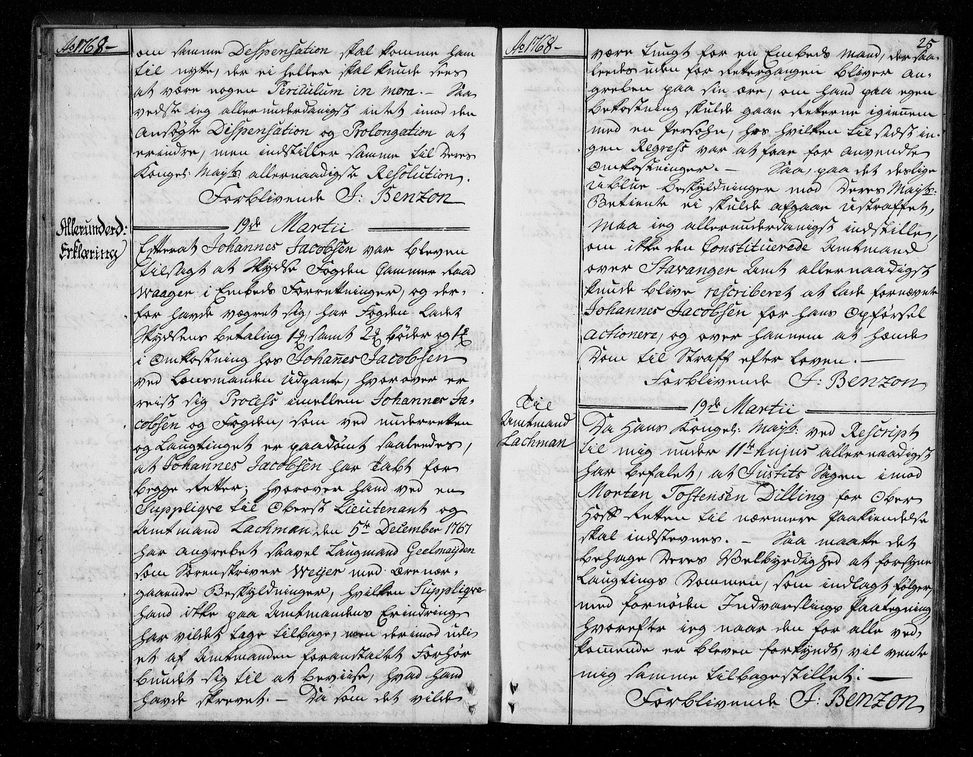 Stattholderembetet 1572-1771, AV/RA-EA-2870/Bf/L0007: Stattholderprotokoll (allmenn kopibok), 1768-1769, p. 24b-25a