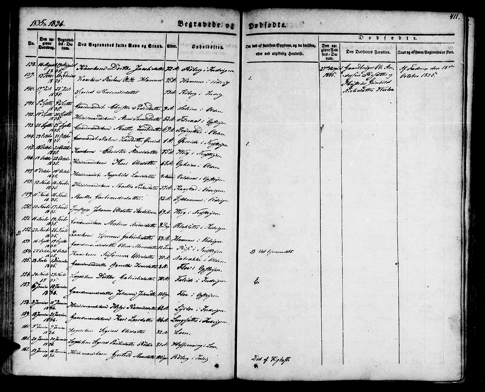 Innvik sokneprestembete, SAB/A-80501: Parish register (official) no. A 4II, 1832-1846, p. 411