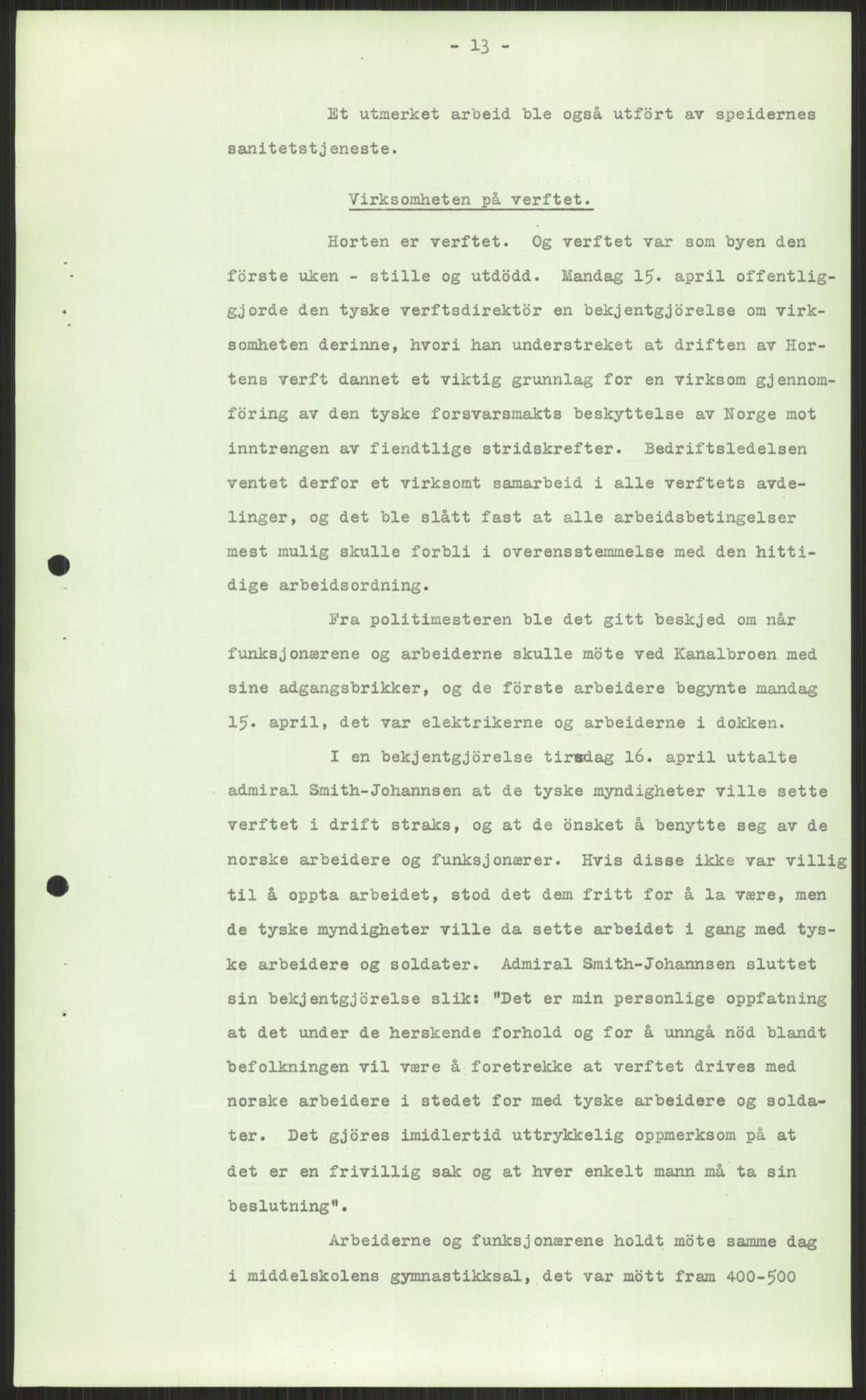 Forsvaret, Forsvarets krigshistoriske avdeling, AV/RA-RAFA-2017/Y/Ya/L0014: II-C-11-31 - Fylkesmenn.  Rapporter om krigsbegivenhetene 1940., 1940, p. 558