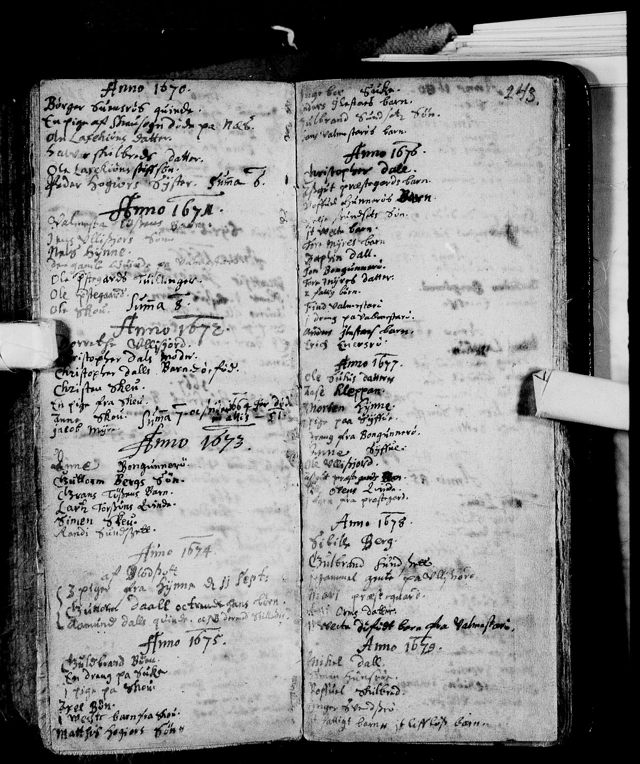 Andebu kirkebøker, AV/SAKO-A-336/F/Fa/L0001: Parish register (official) no. I 1 /3, 1623-1738, p. 243