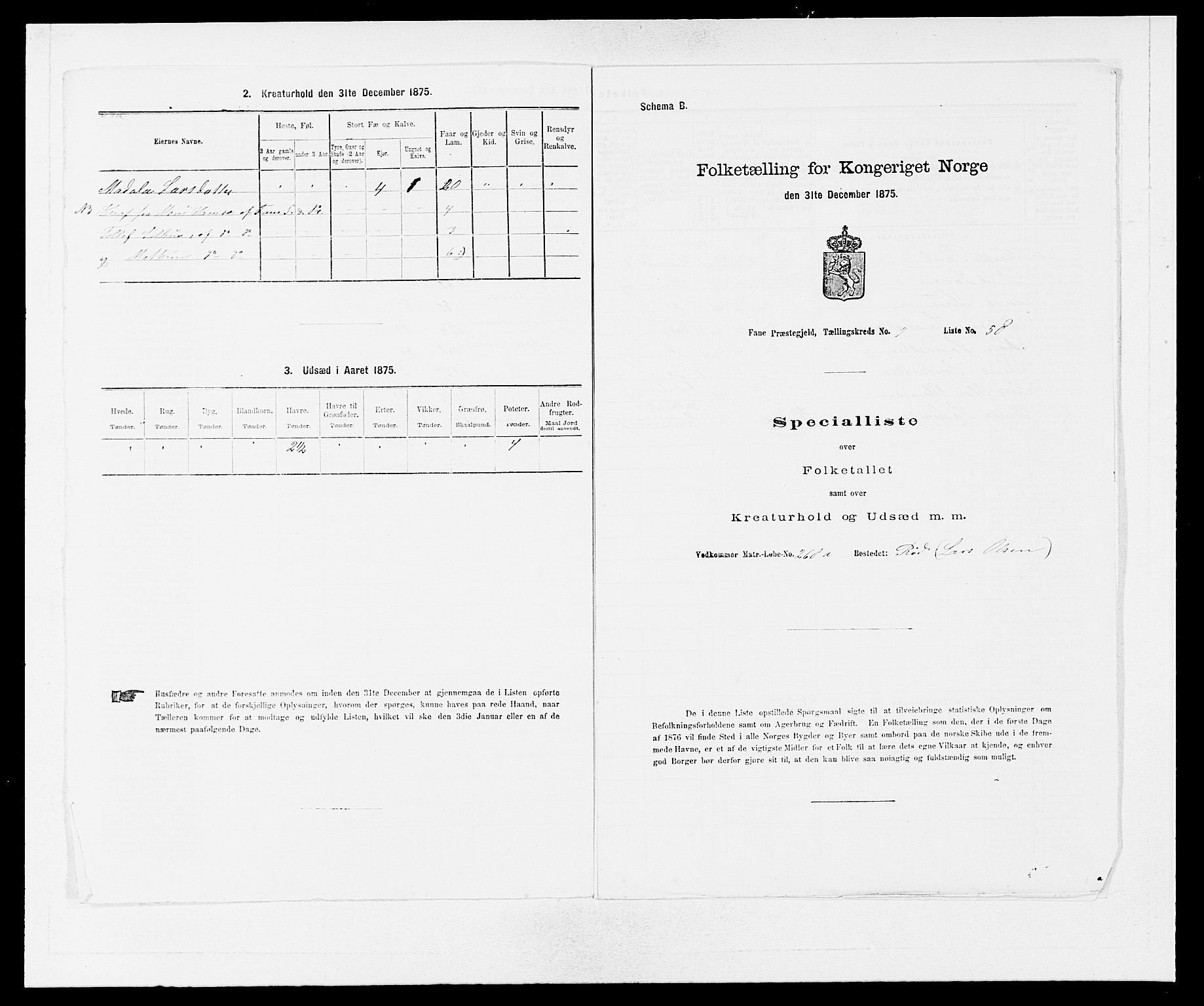 SAB, 1875 census for 1249P Fana, 1875, p. 1012